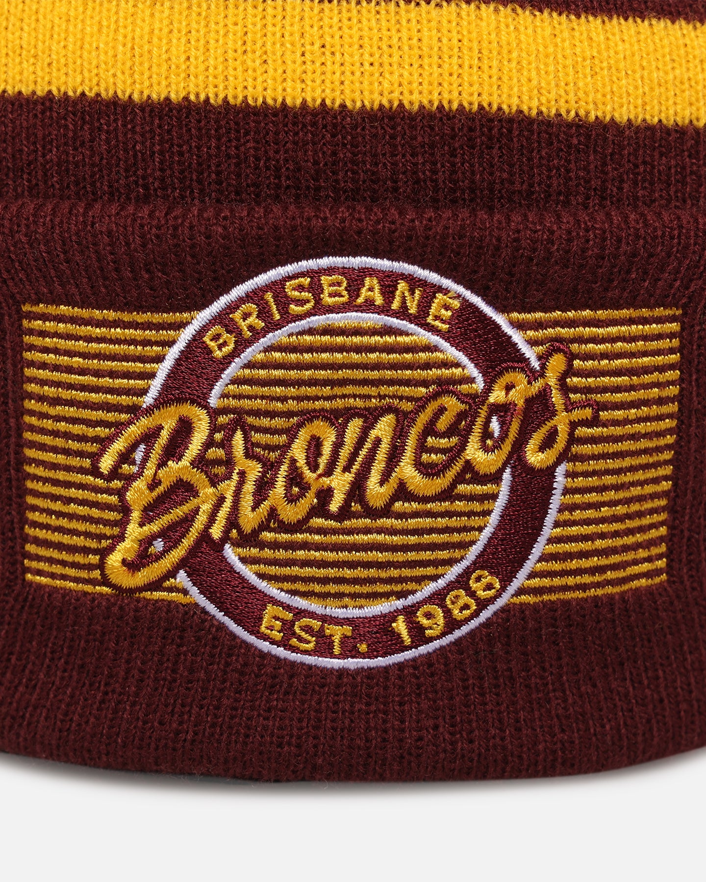 New Era Brisbane Broncos 'NRL 2025 Collection' Knitted Badged Beanie Official Team Colour - Image 5