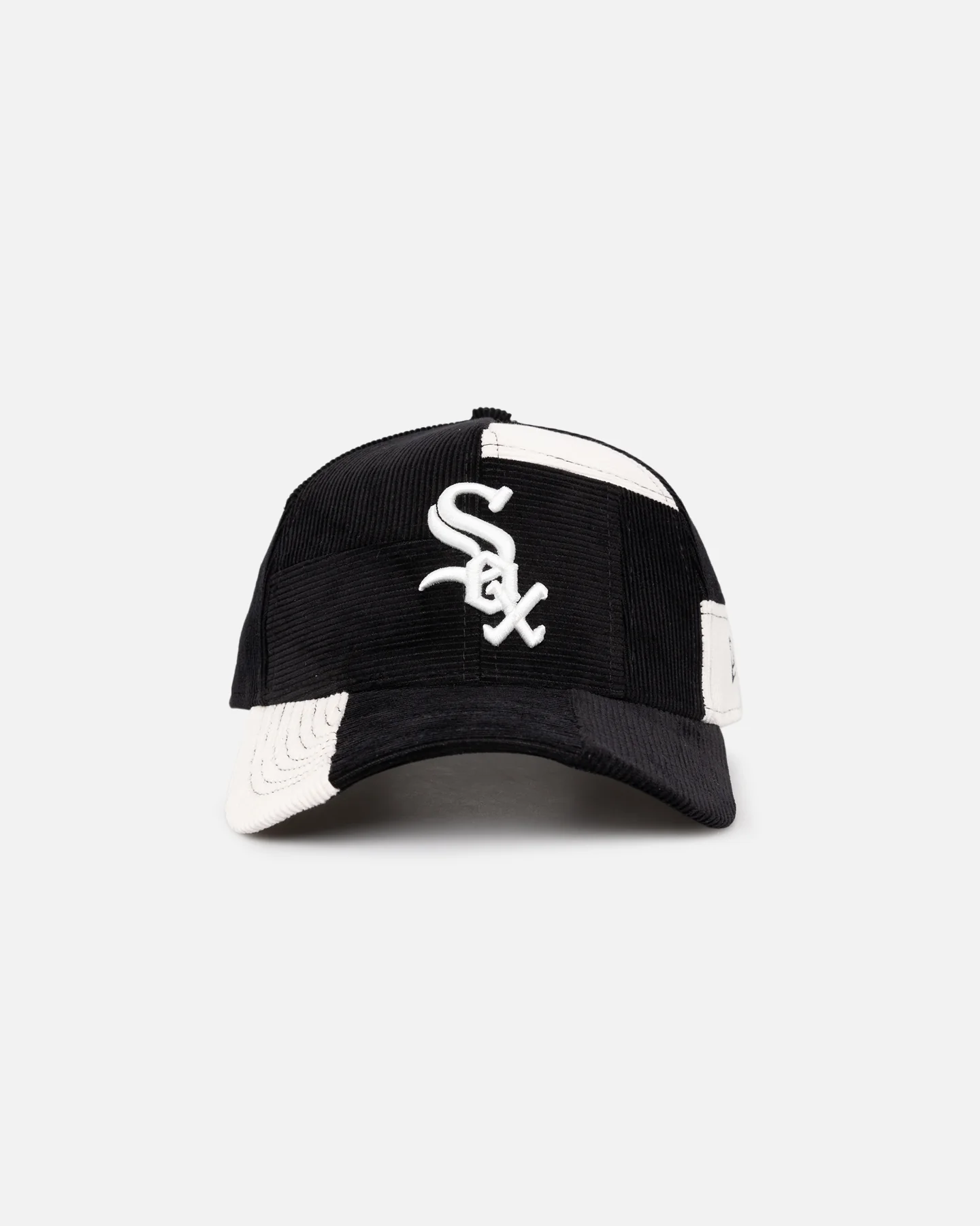 New Era Chicago White Sox 'Patchwork Corduroy' 9FORTY A-Frame Snapback Black/Cream