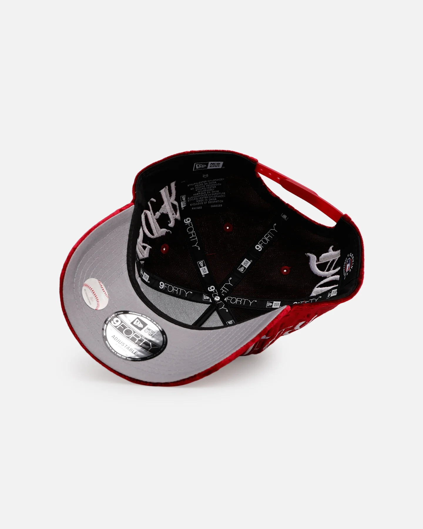New Era Detroit Tigers 'Velvet Gothic Script' 9FORTY A-Frame Snapback Maroon - Image 7