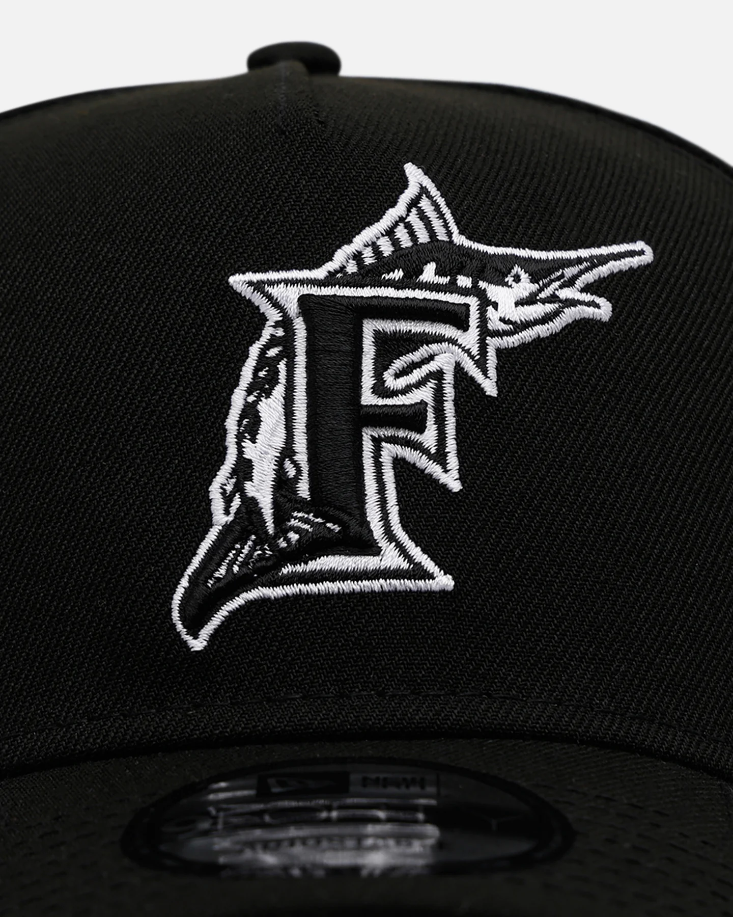 New Era Florida Marlins 'Black And White' 9FORTY A-Frame Snapback Black/White - Image 5