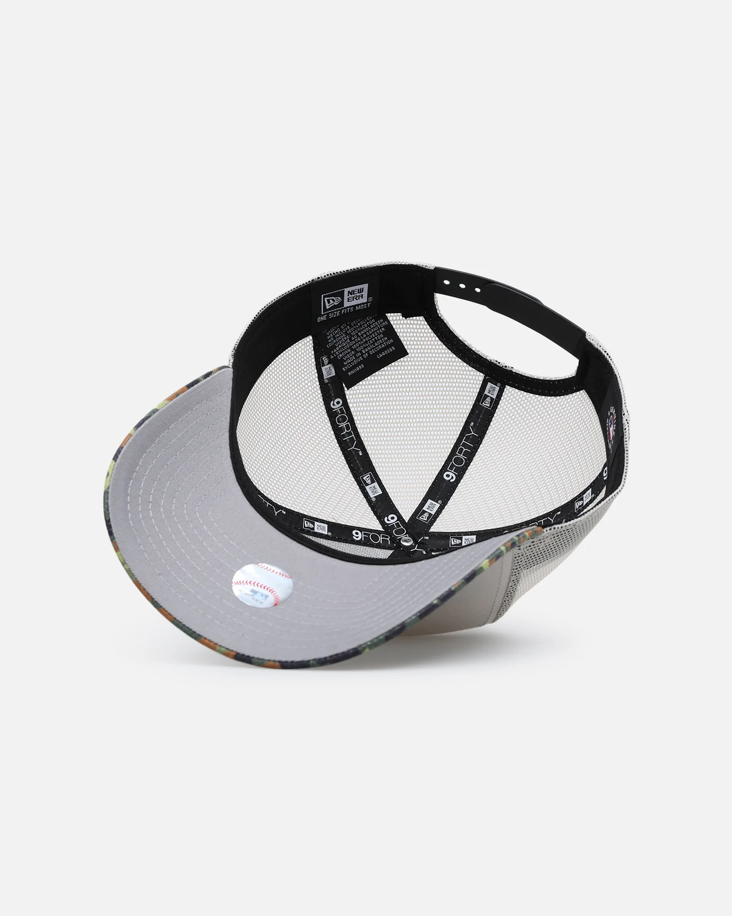 New Era Houston Astros "Camo Visor" 9FORTY A-Frame Trucker Snapback Stone/Olive - Image 6