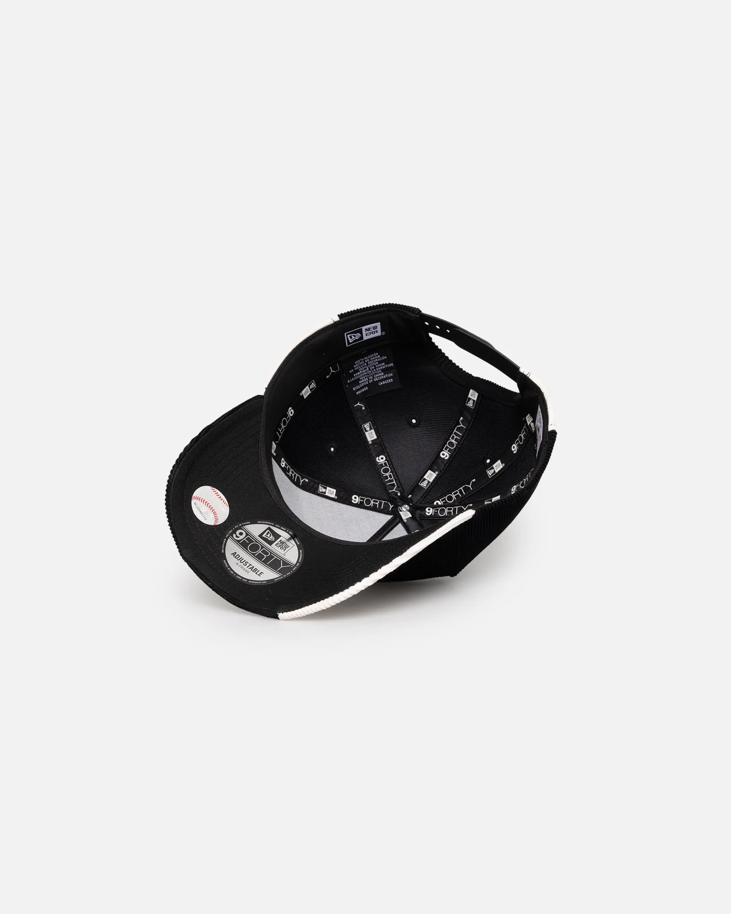 New Era Houston Astros 'Patchwork Corduroy' 9FORTY A-Frame Snapback Black/Cream - Image 7