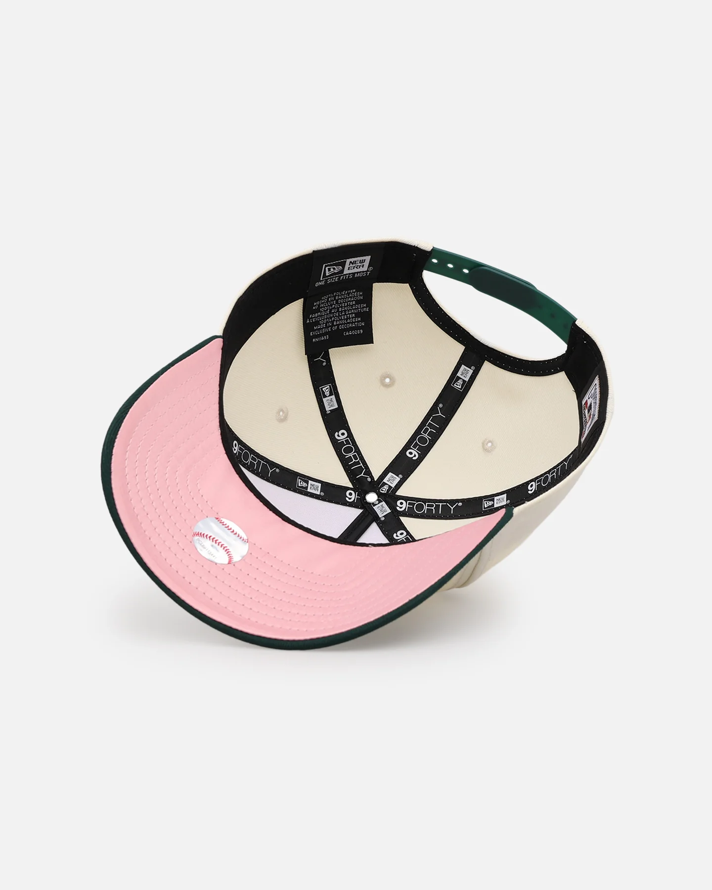 New Era Houston Astros 'Pink Satin Hearts Green' 9FORTY A-Frame Snapback Chrome/Dark Green - Image 6