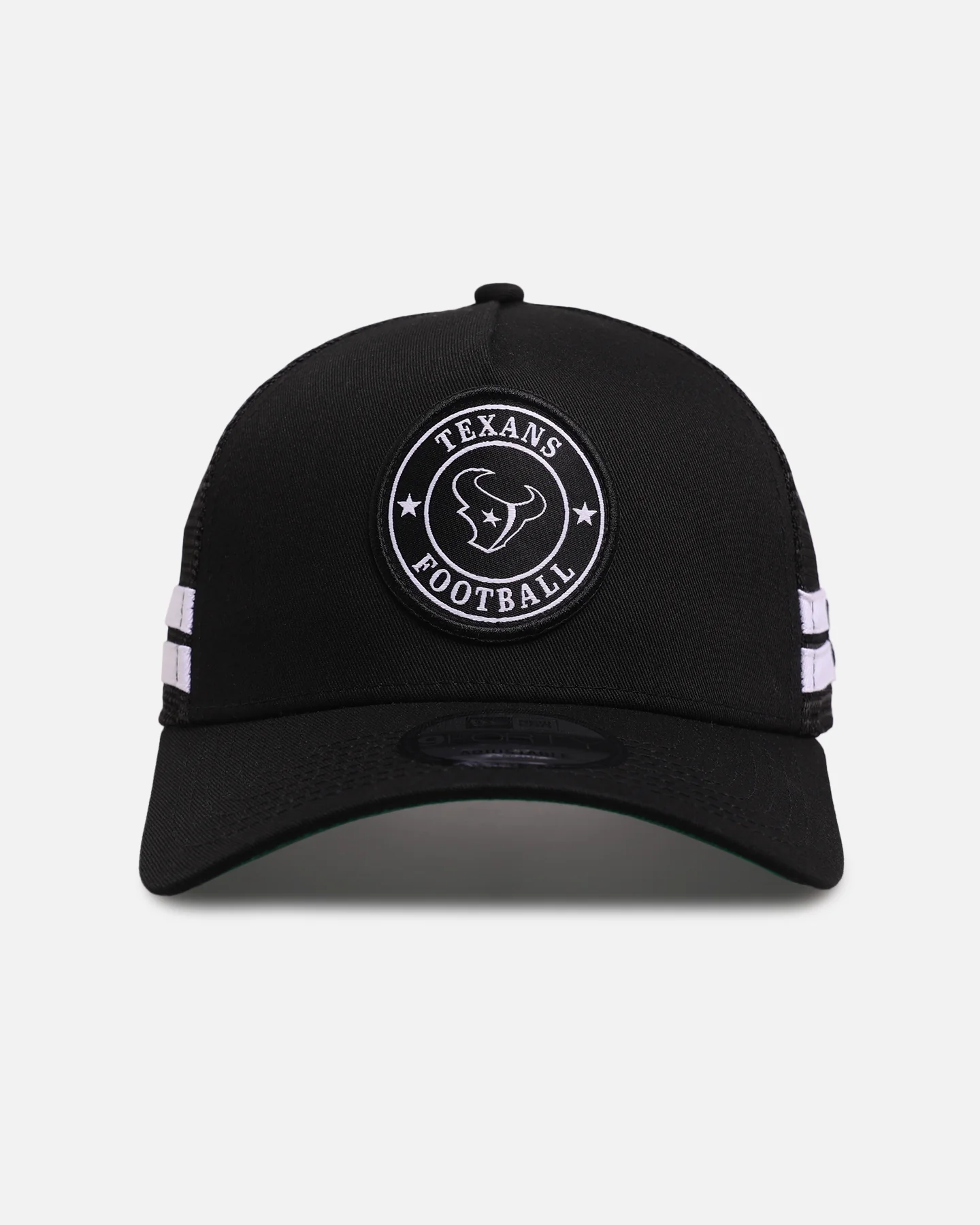New Era Houston Texans 'Stripe' 9FORTY A-Frame Trucker Snapback Black/White