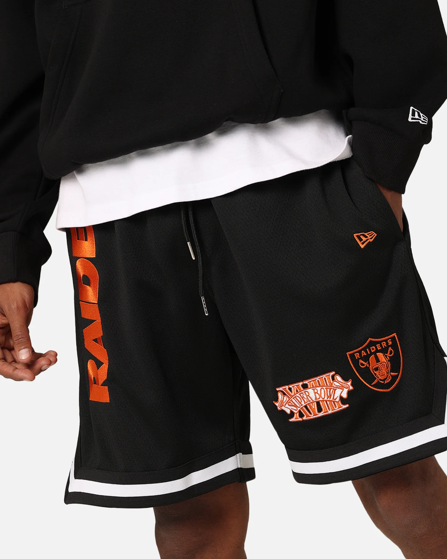 New Era Las Vegas Raiders 'Scary Nights' Mesh Shorts Black/Orange - Image 4
