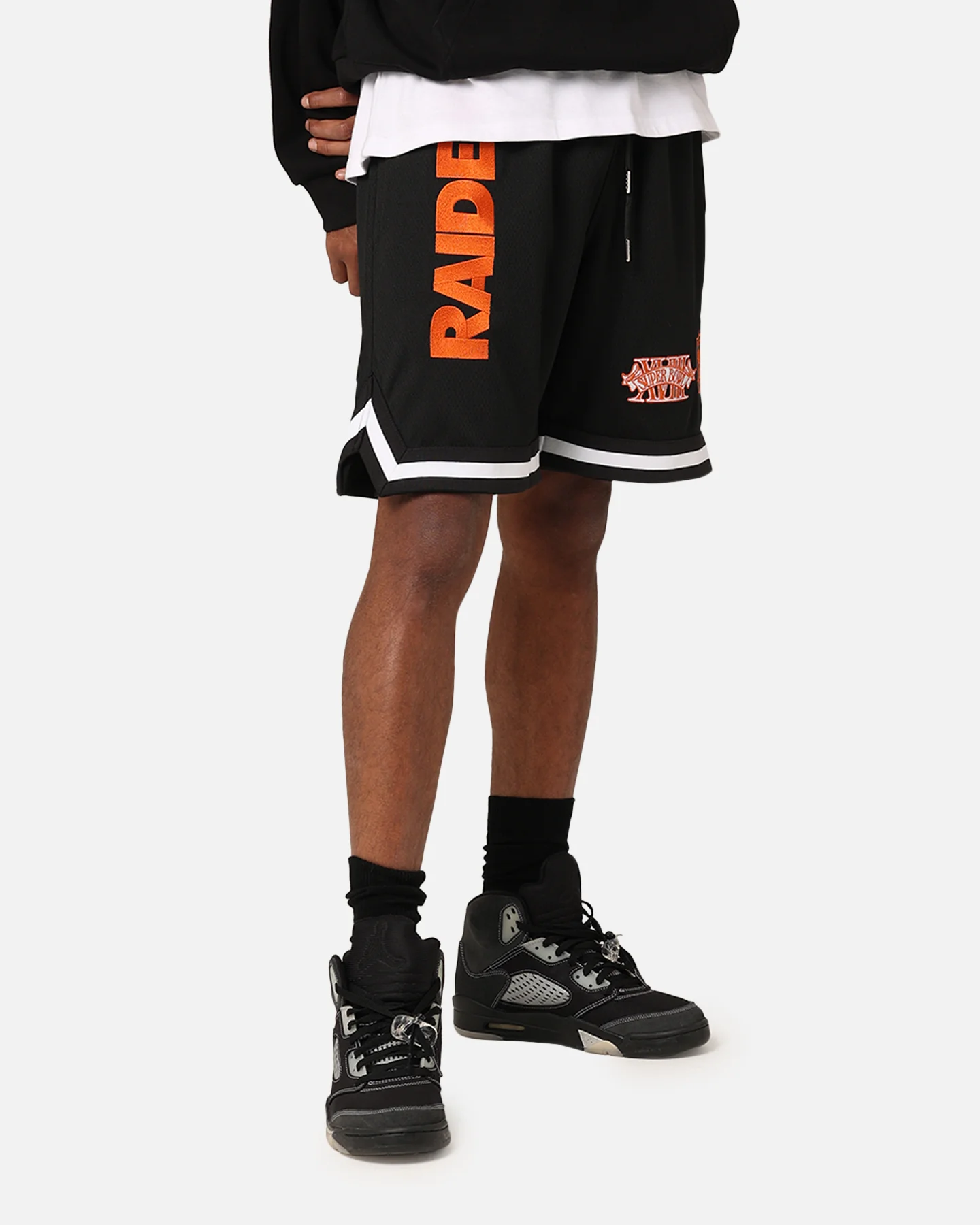 New Era Las Vegas Raiders 'Scary Nights' Mesh Shorts Black/Orange - Image 5