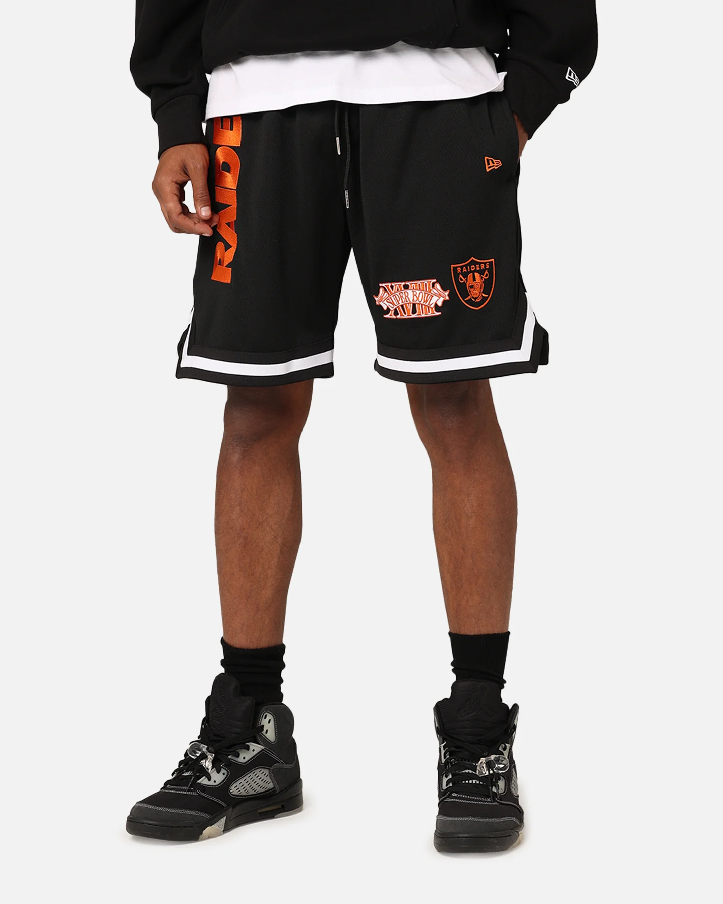 New Era Las Vegas Raiders 'Scary Nights' Mesh Shorts Black/Orange - Image 6