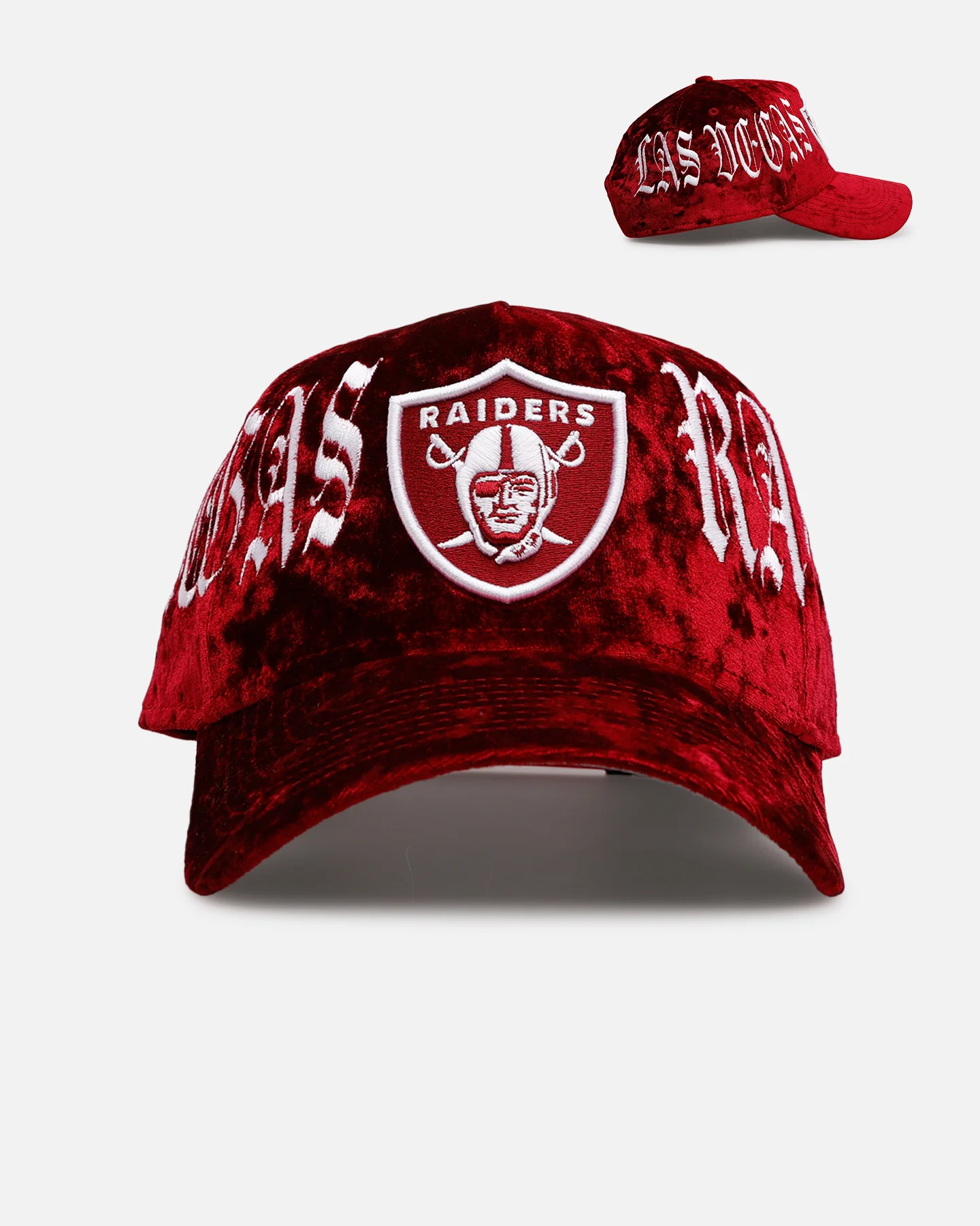 New Era Las Vegas Raiders 'Velvet Gothic Script' 9FORTY A-Frame Snapback Maroon