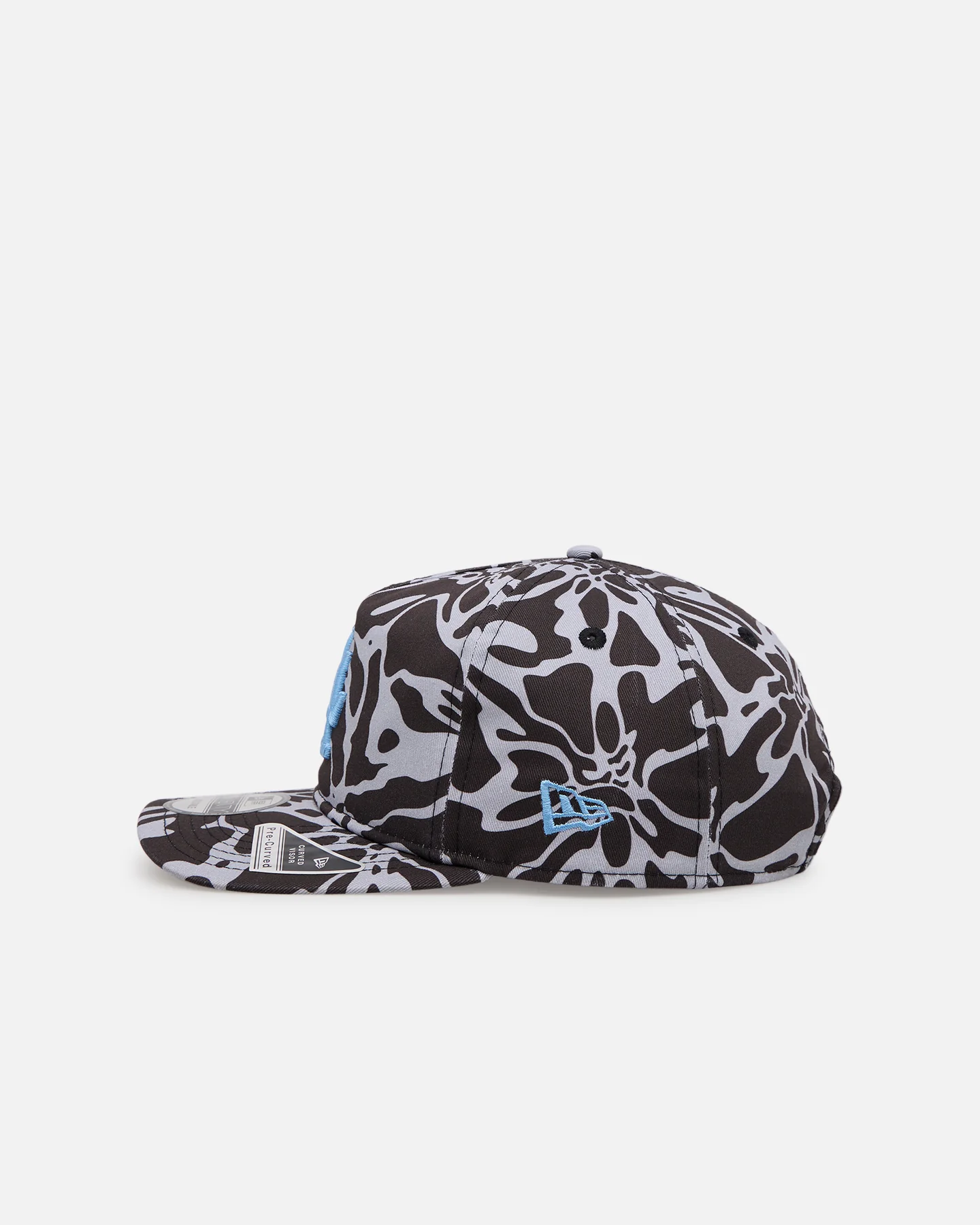 New Era Los Angeles Dodgers 'Brushed Cotton' 19TWENTY Strapback Black/Light Blue - Image 4