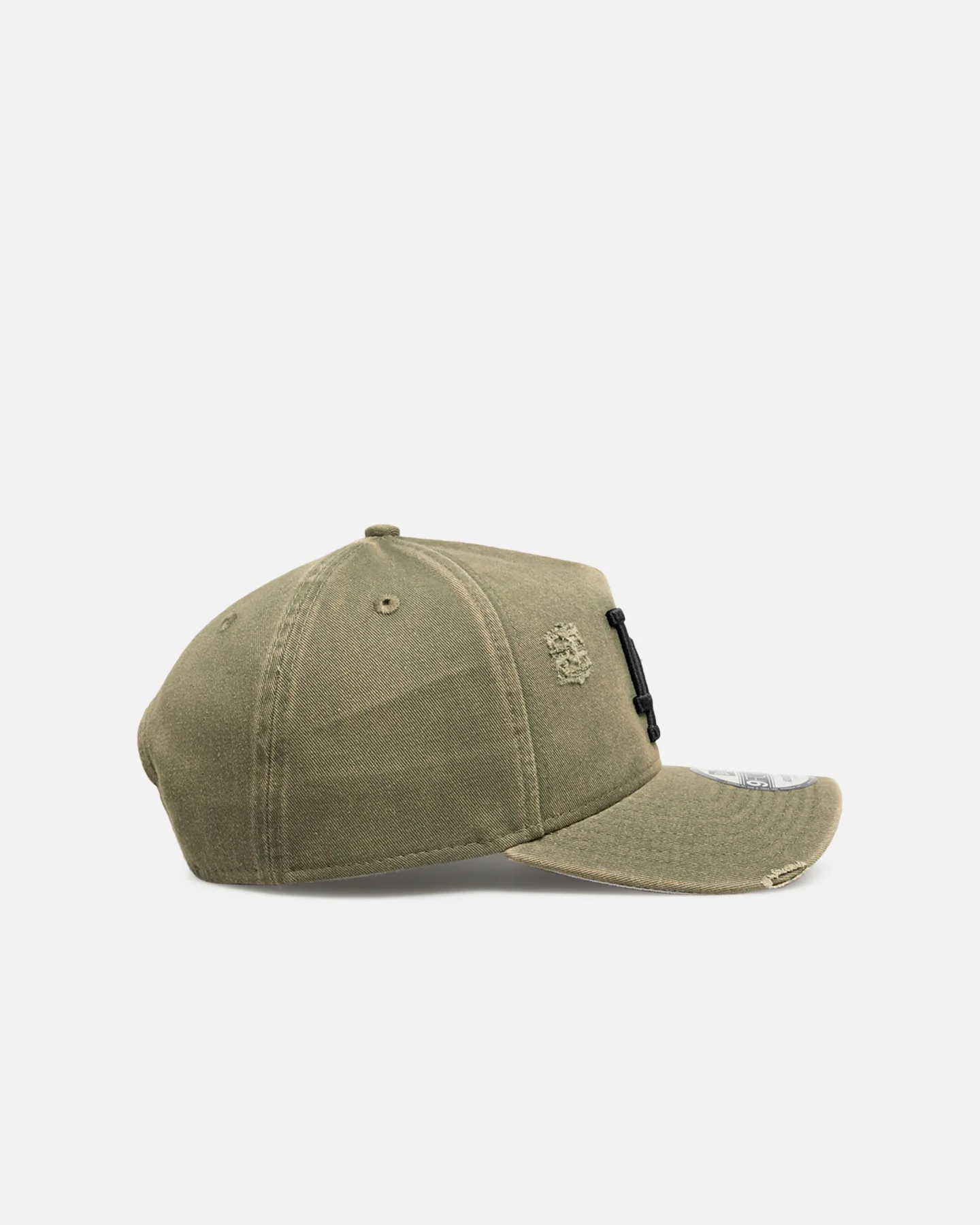 New Era Los Angeles Dodgers 'Distressed Olive' 9FORTY A-Frame Snapback Olive - Image 3