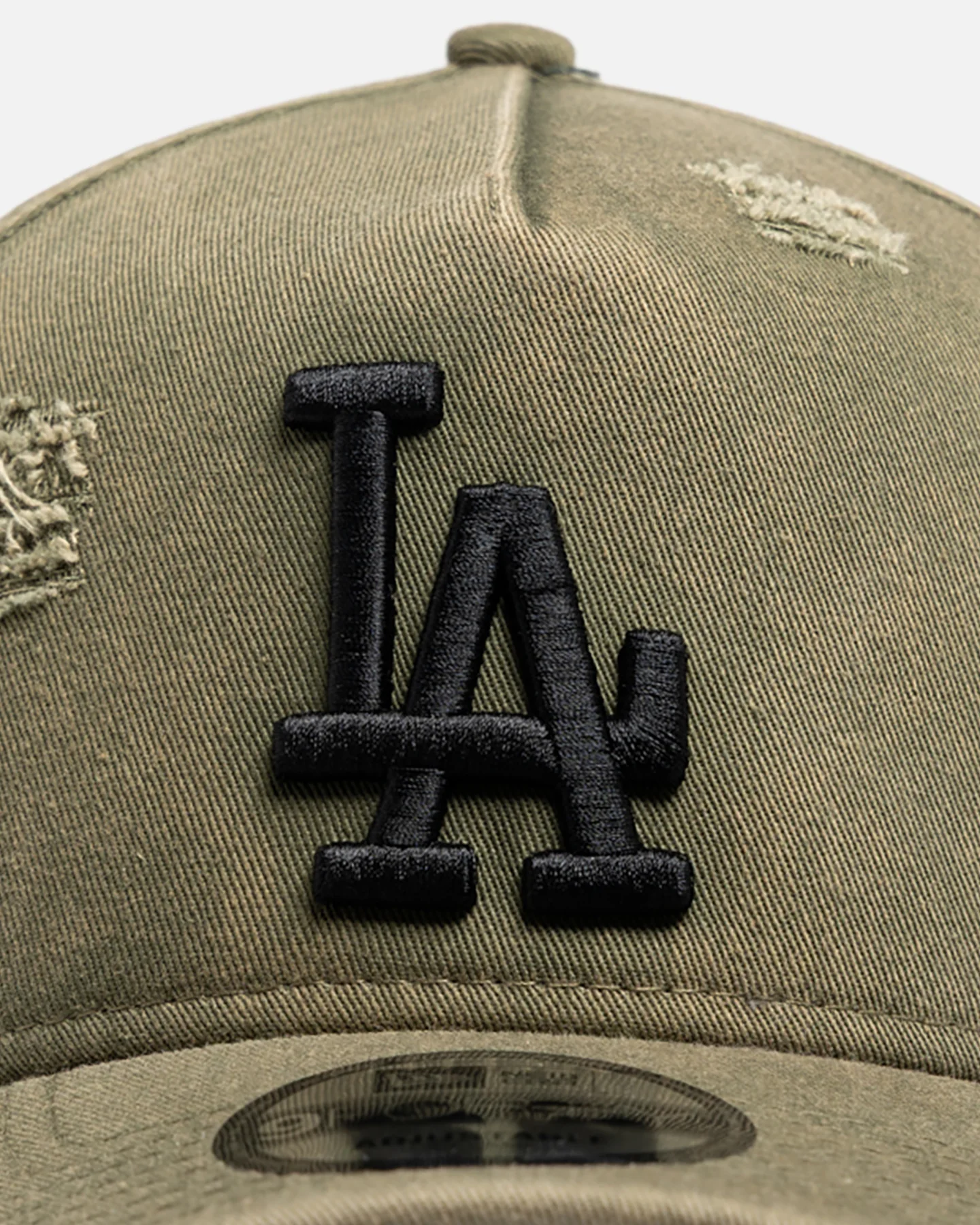 New Era Los Angeles Dodgers 'Distressed Olive' 9FORTY A-Frame Snapback Olive - Image 5