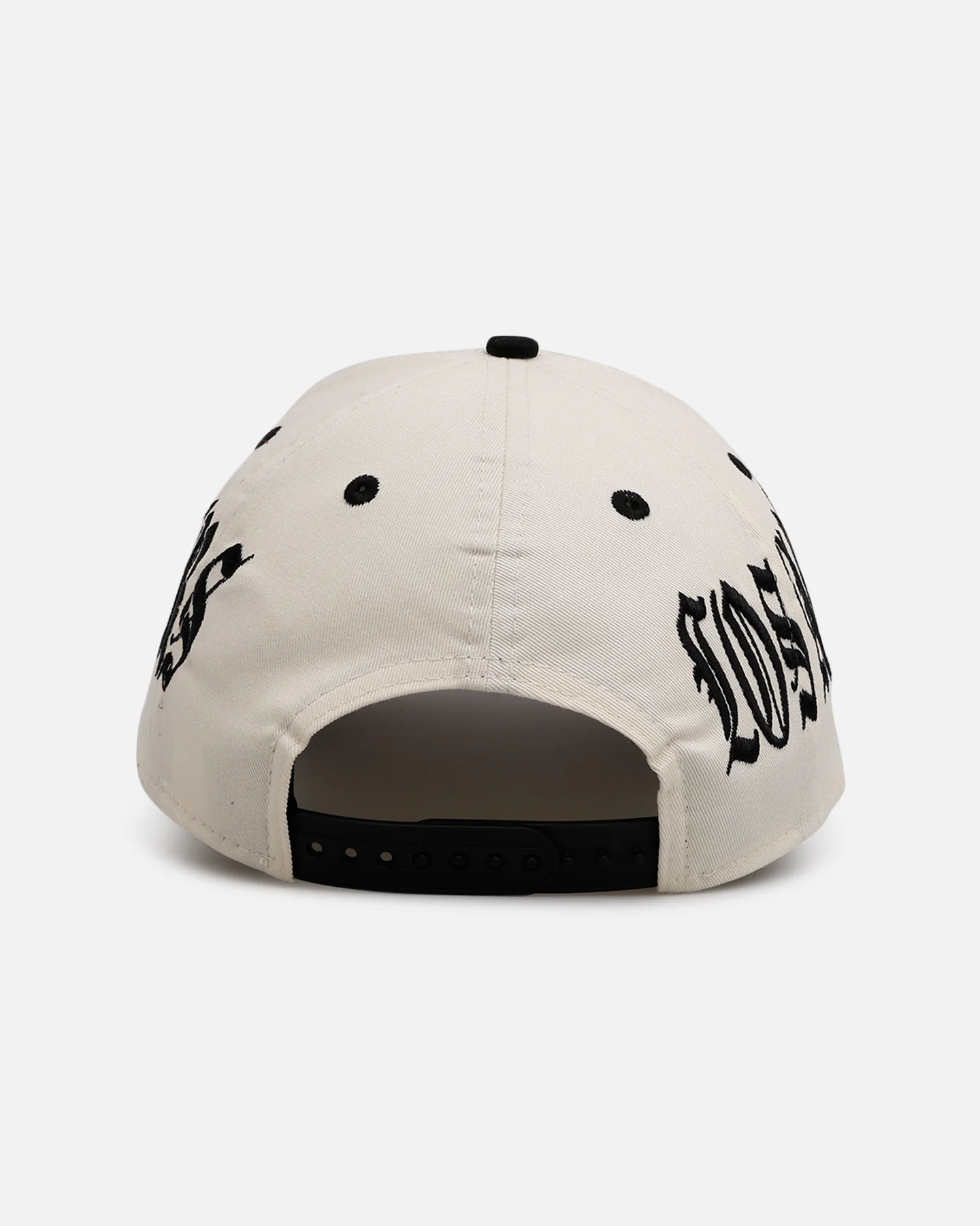 New Era Los Angeles Dodgers 'Gothic Script Two Tone' 9FORTY A-Frame Snapback Chrome/Black - Image 2