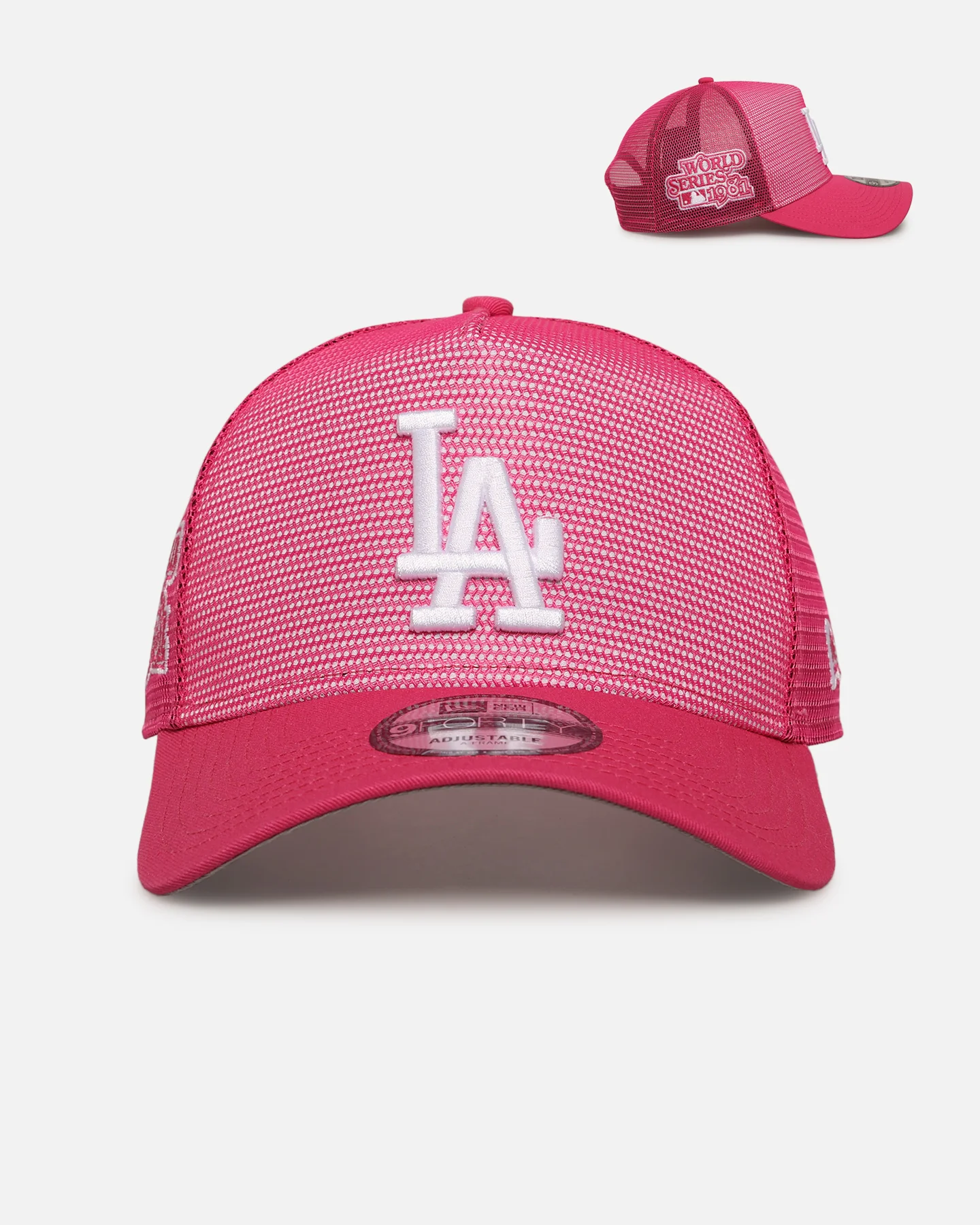 New Era Los Angeles Dodgers 'Polychromatic Mesh' 9FORTY A-Frame Snapback Pink