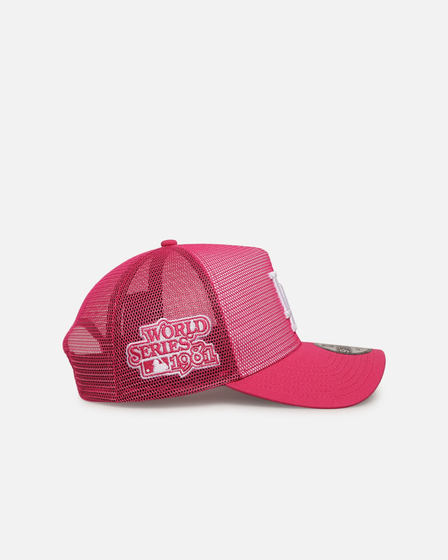 New Era Los Angeles Dodgers 'Polychromatic Mesh' 9FORTY A-Frame Snapback Pink - Image 3