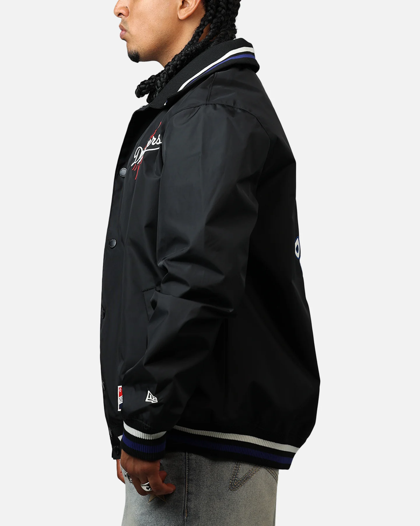 New Era Los Angeles Dodgers Throwback Jacket Black - Image 5