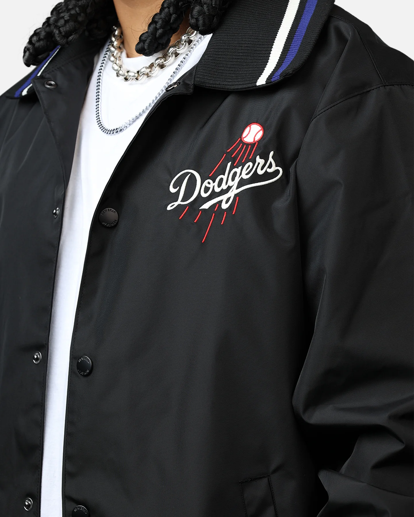 New Era Los Angeles Dodgers Throwback Jacket Black - Image 7