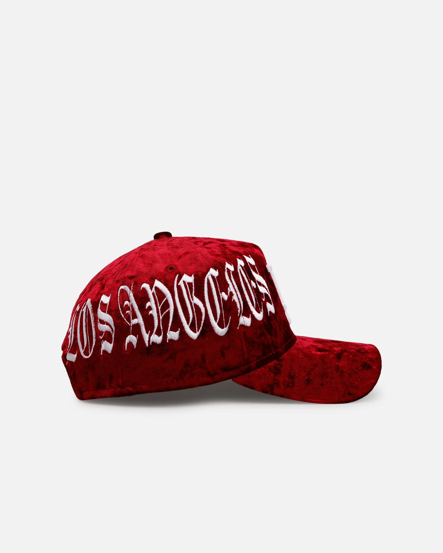 New Era Los Angeles Dodgers 'Velvet Gothic Script' 9FORTY A-Frame Snapback Maroon - Image 4