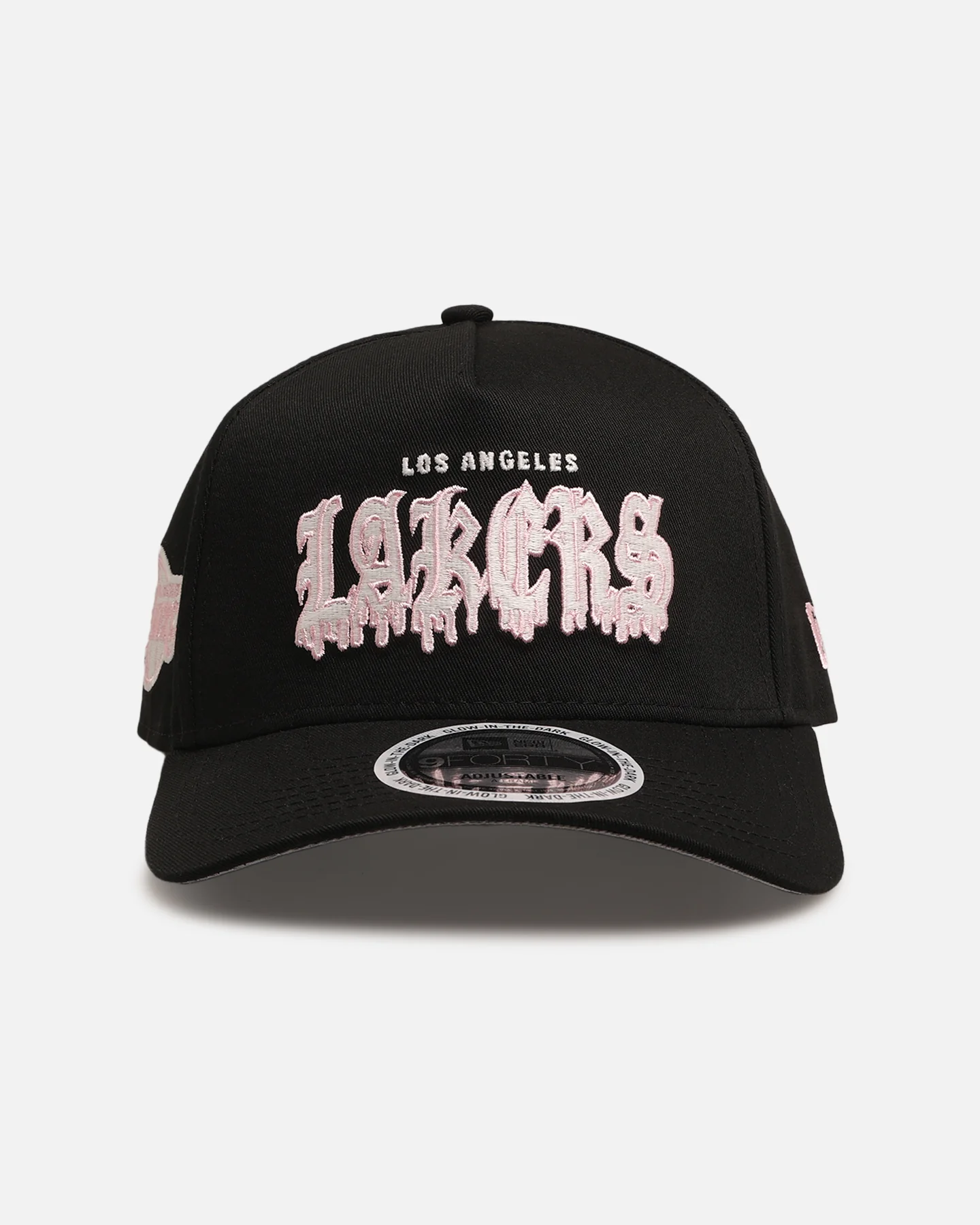 New Era Los Angeles Lakers 'Drip Glow Script' 9FORTY A-Frame Snapback Black/Pink