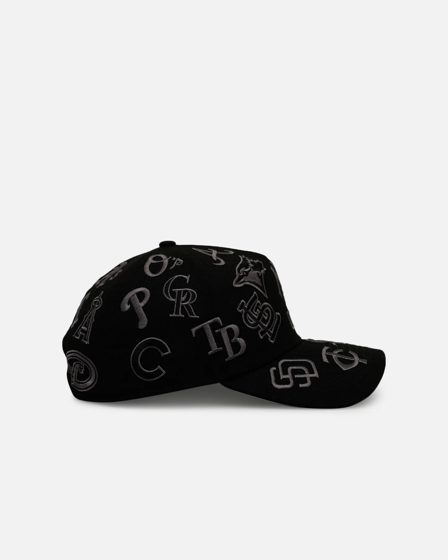 New Era MLB 'All Over Leagues' 9FORTY A-Frame Snapback Black/Charcoal - Image 3