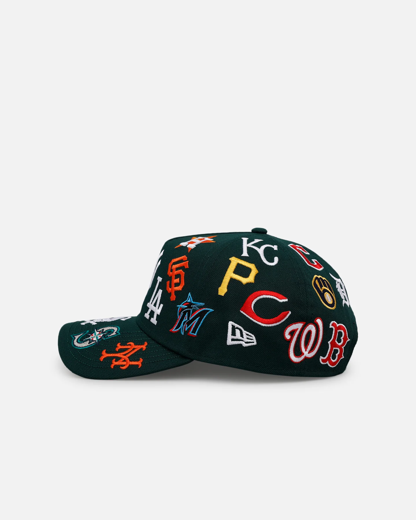 New Era MLB 'All Over Leagues' 9FORTY A-Frame Snapback Dark Green - Image 4