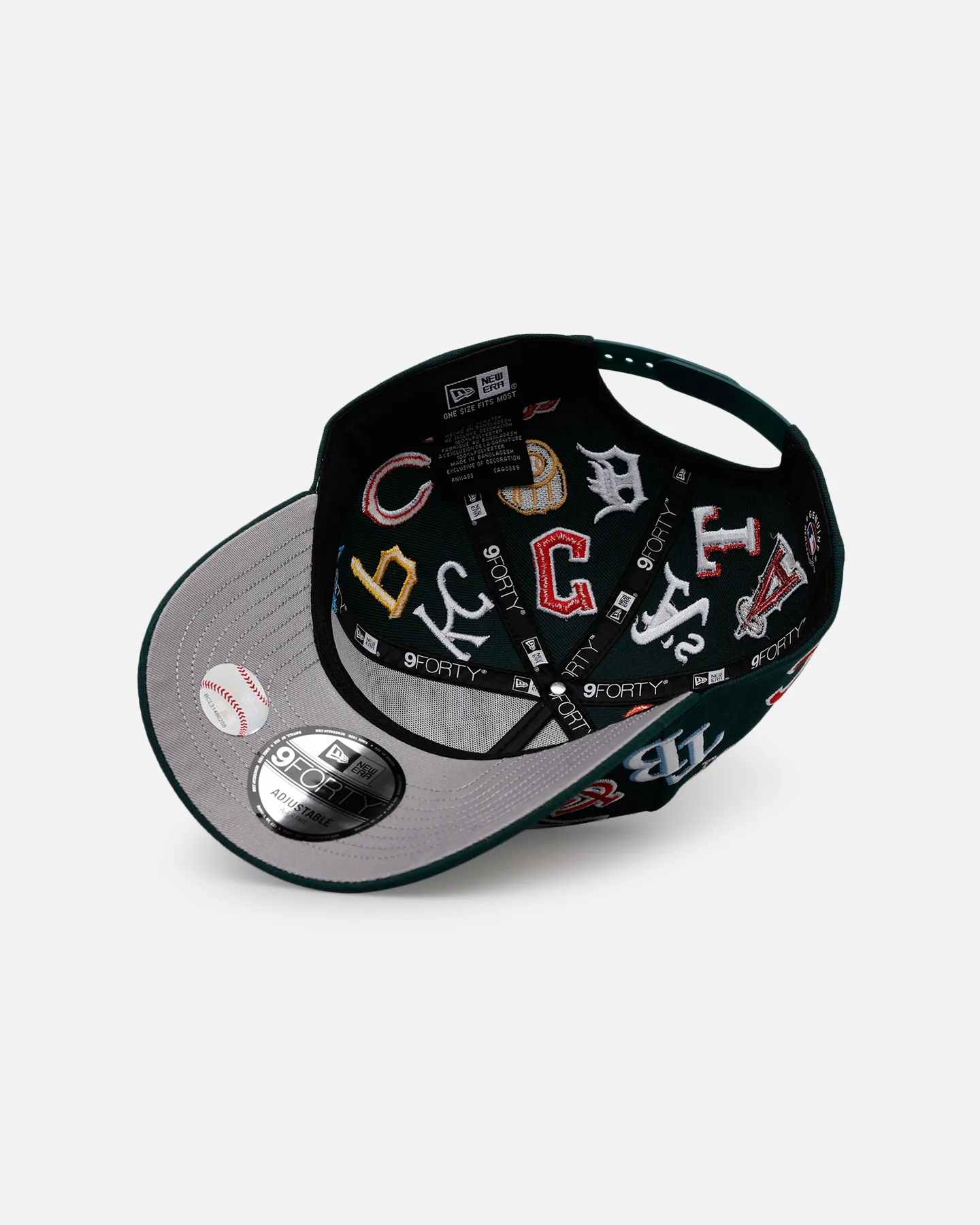 New Era MLB 'All Over Leagues' 9FORTY A-Frame Snapback Dark Green - Image 6