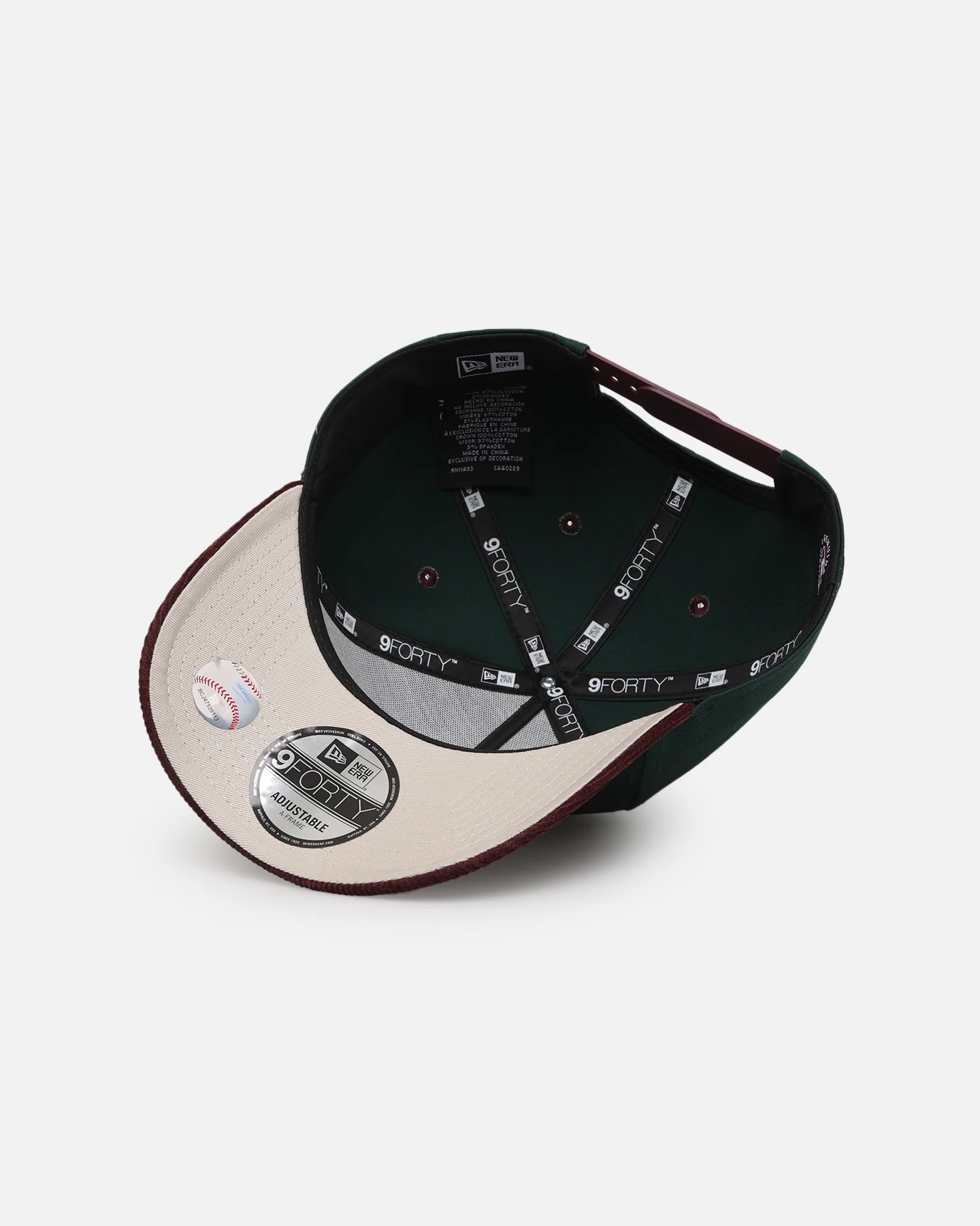 New Era New York Yankees 'Rhubarb Cord' 9FORTY A-Frame Snapback Dark Green - Image 6