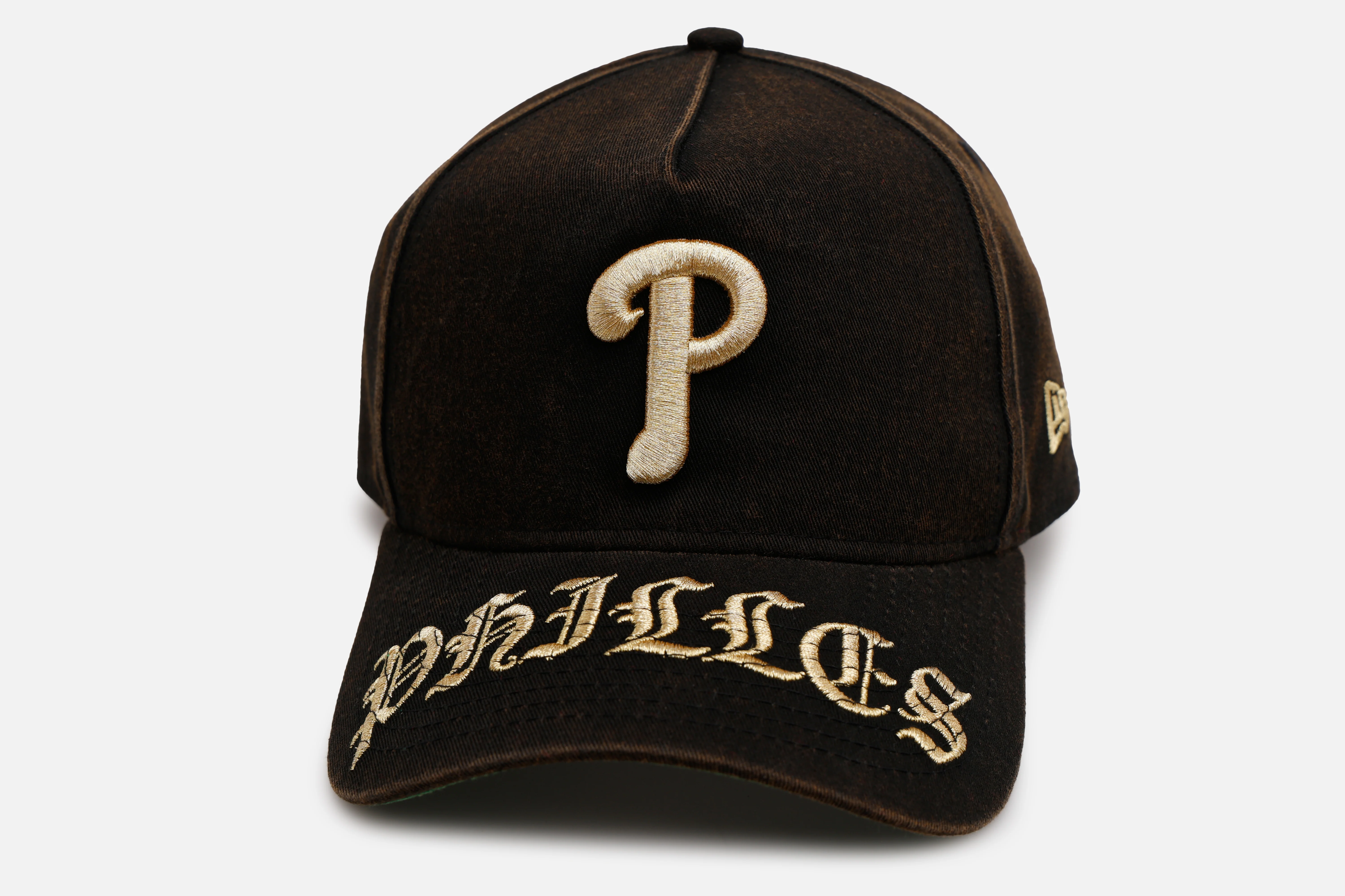 New Era Philadelphia Phillies 'Washed Gothic Visor' 9OFRTY A-Frame Snapback Black - Image 7