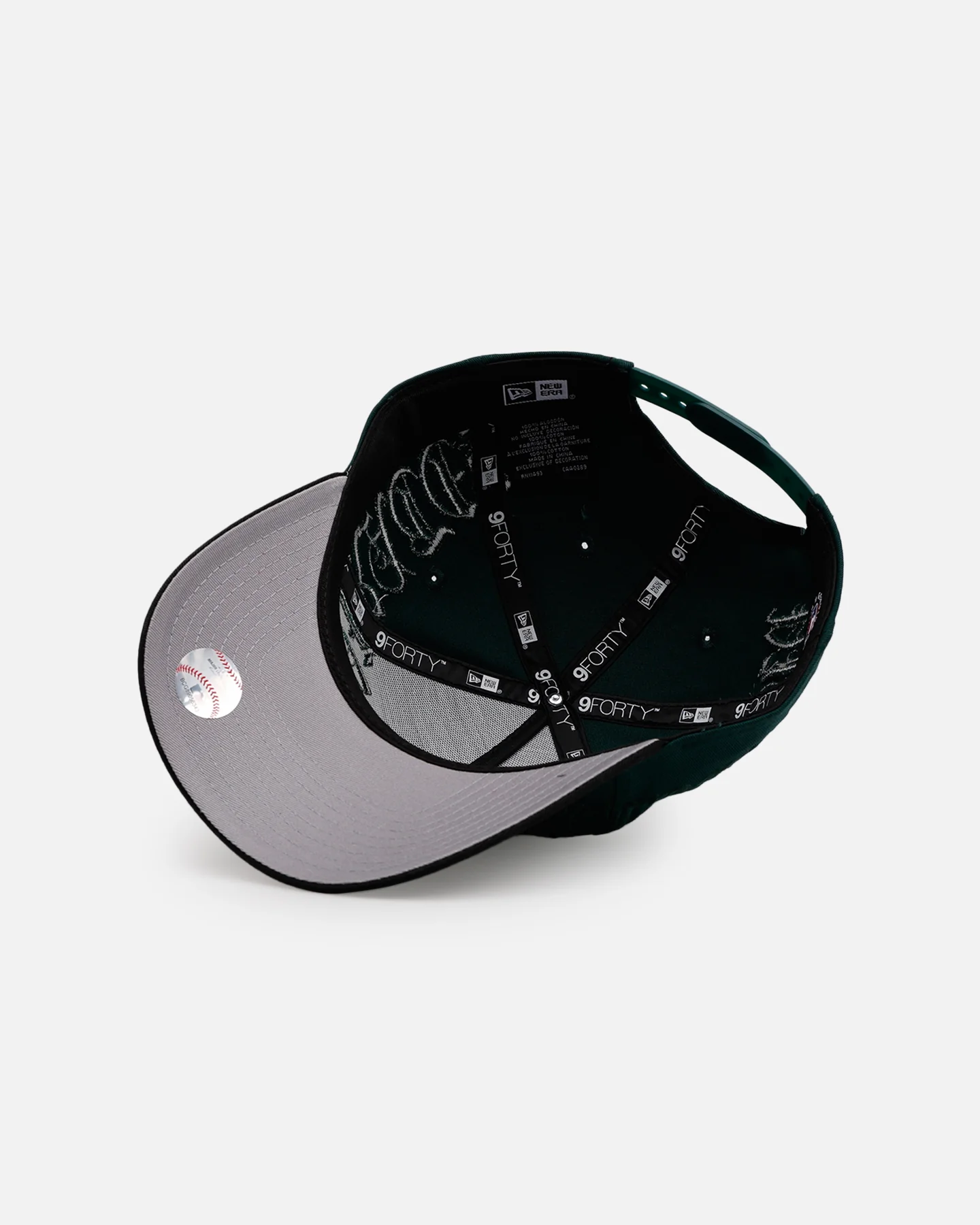 New Era Pittsburgh Pirates 'Gothic Script Two Tone' 9FORTY A-Frame Snapback Dark Green/Black - Image 6