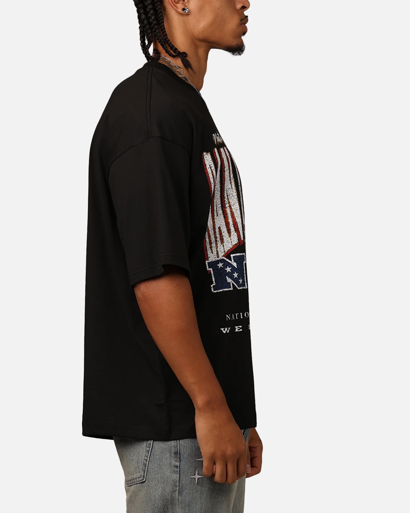 New Era San Francisco 49ers Oversized Essentials T-Shirt Black - Image 4