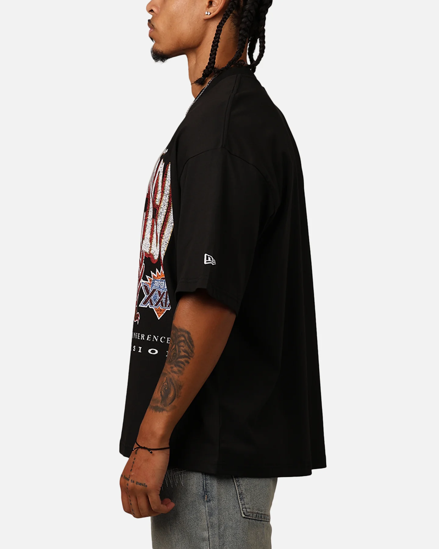 New Era San Francisco 49ers Oversized Essentials T-Shirt Black - Image 5