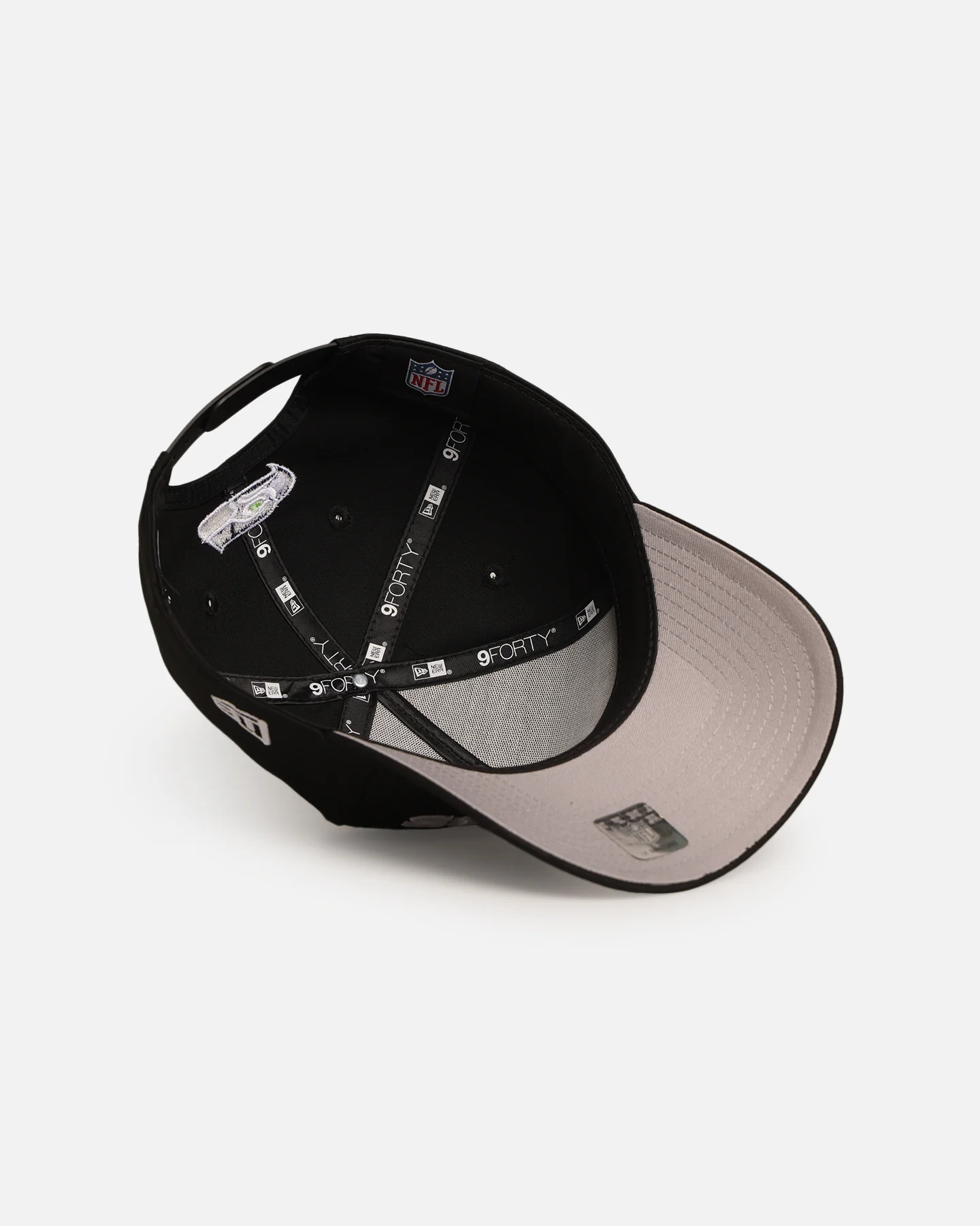 New Era Seattle Seahawks 'Upside Down Logo' 9FORTY A-Frame Snapback Black - Image 6