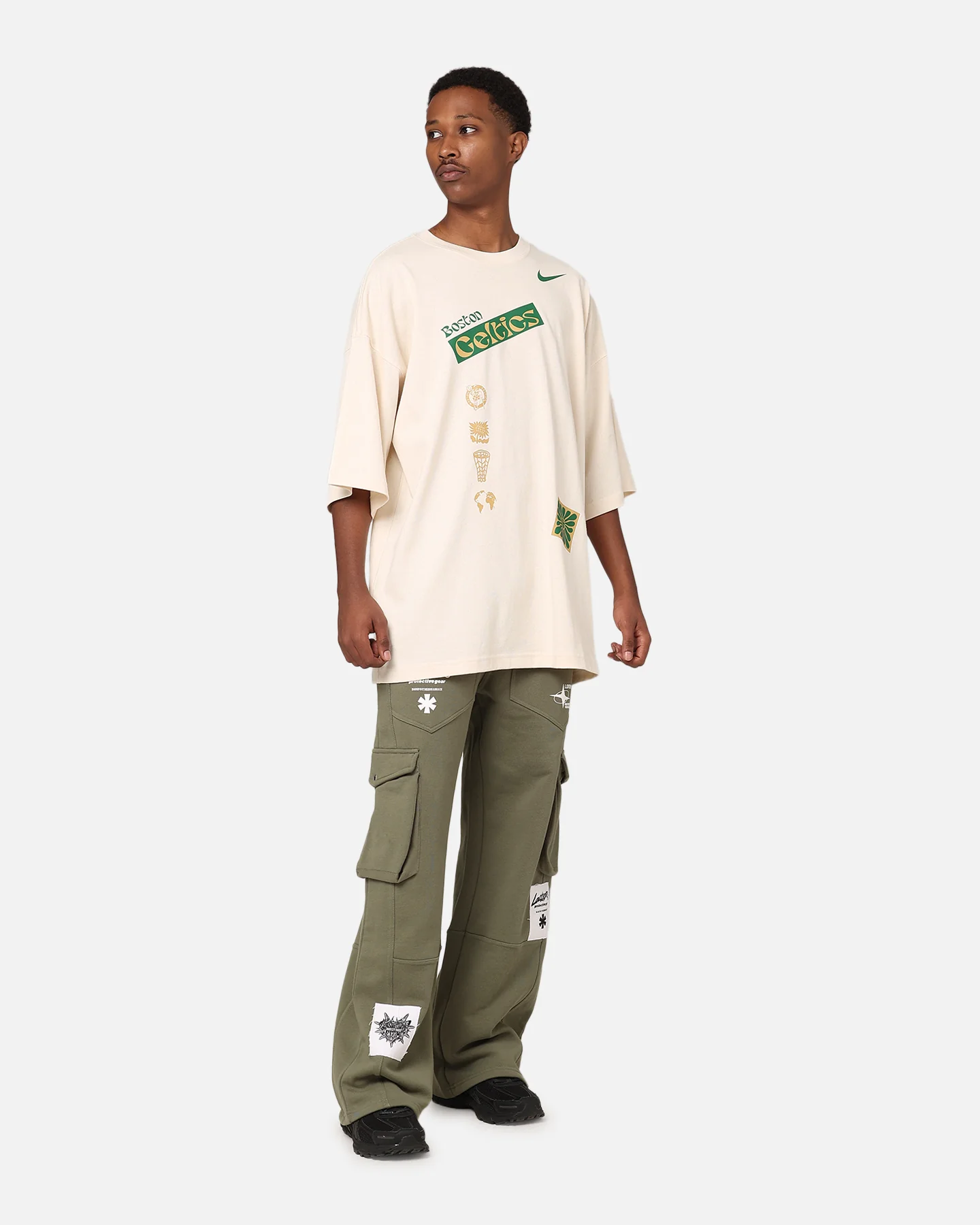 Nike Boston Celtics NBA Courtside Oversized T-Shirt Pure - Image 3