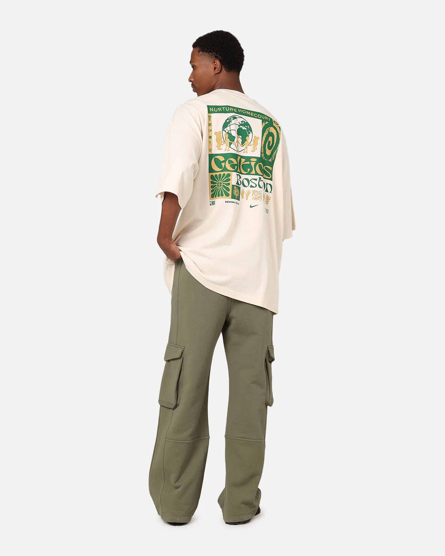 Nike Boston Celtics NBA Courtside Oversized T-Shirt Pure - Image 4