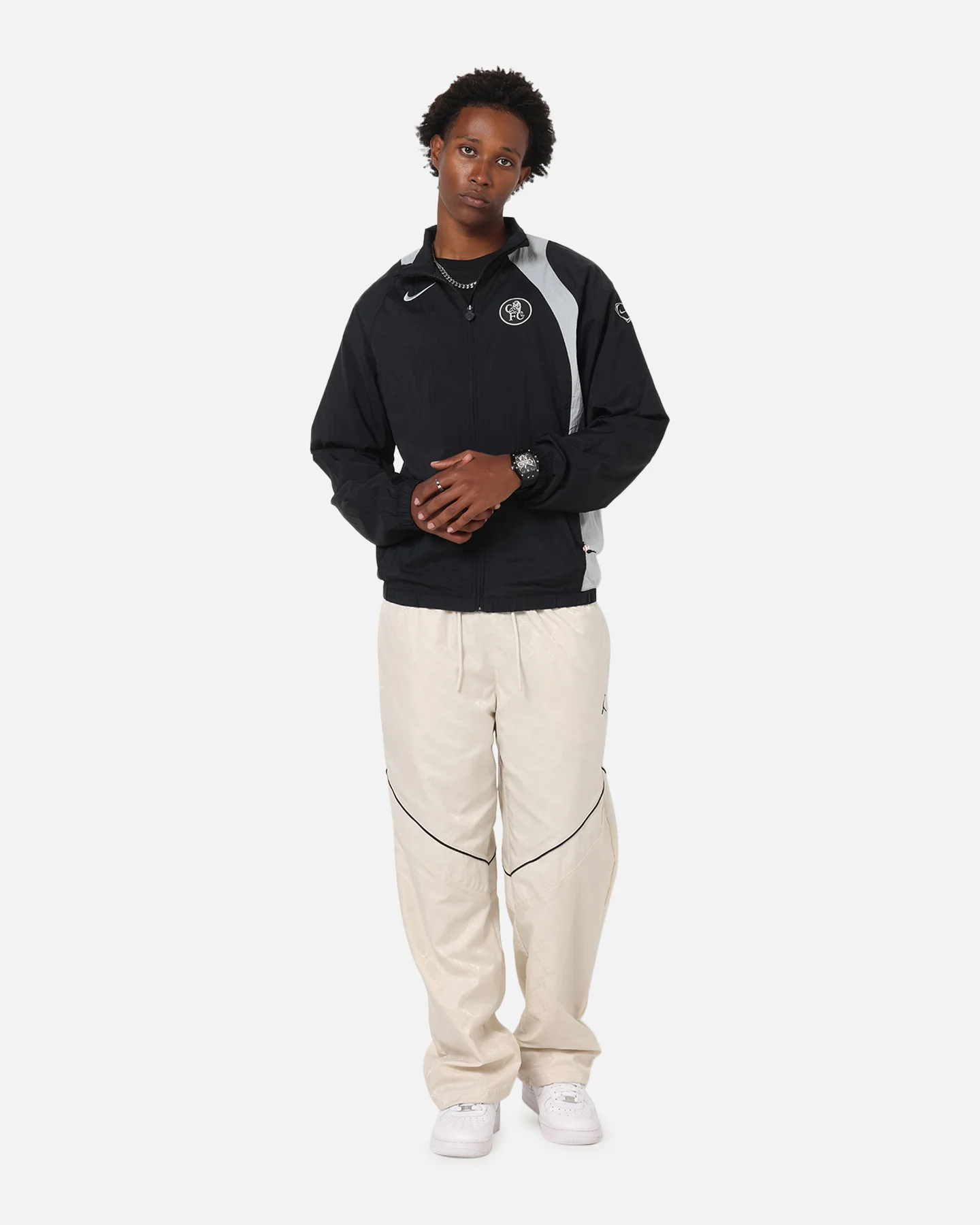Nike Chelsea FC Total 90 Track Jacket Black/Silver - Image 2