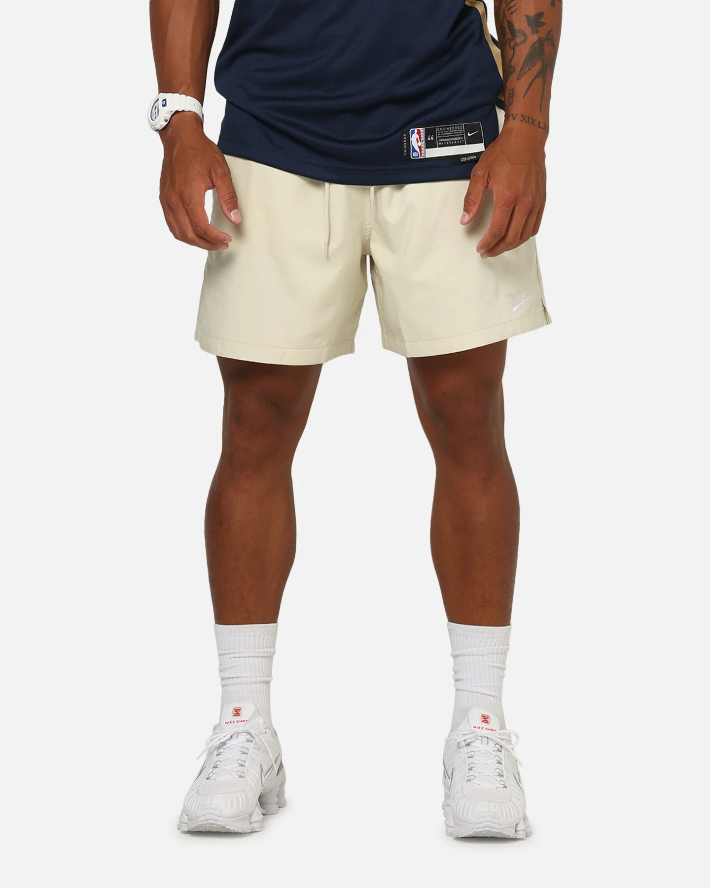 Nike Club Flow Shorts Lt Khaki/White
