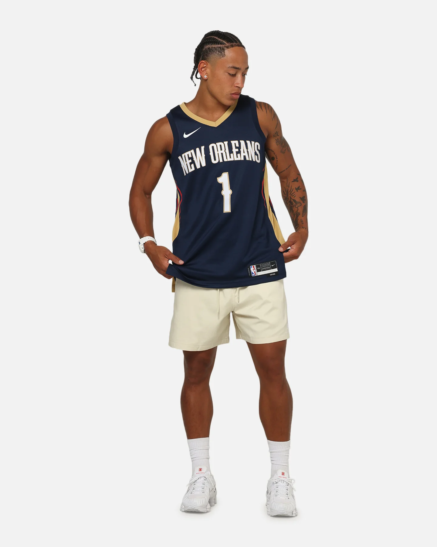 Nike Club Flow Shorts Lt Khaki/White - Image 2