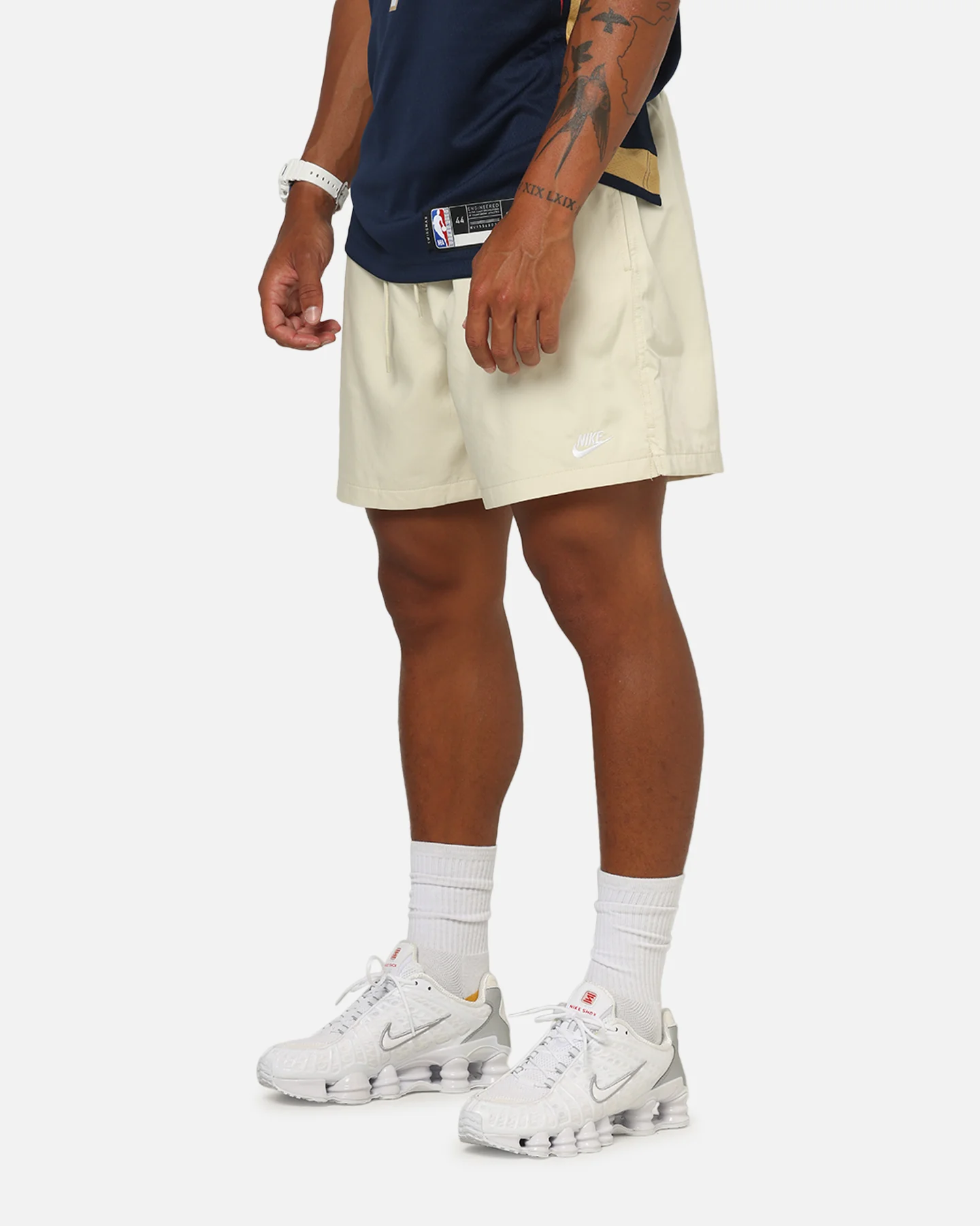Nike Club Flow Shorts Lt Khaki/White - Image 6