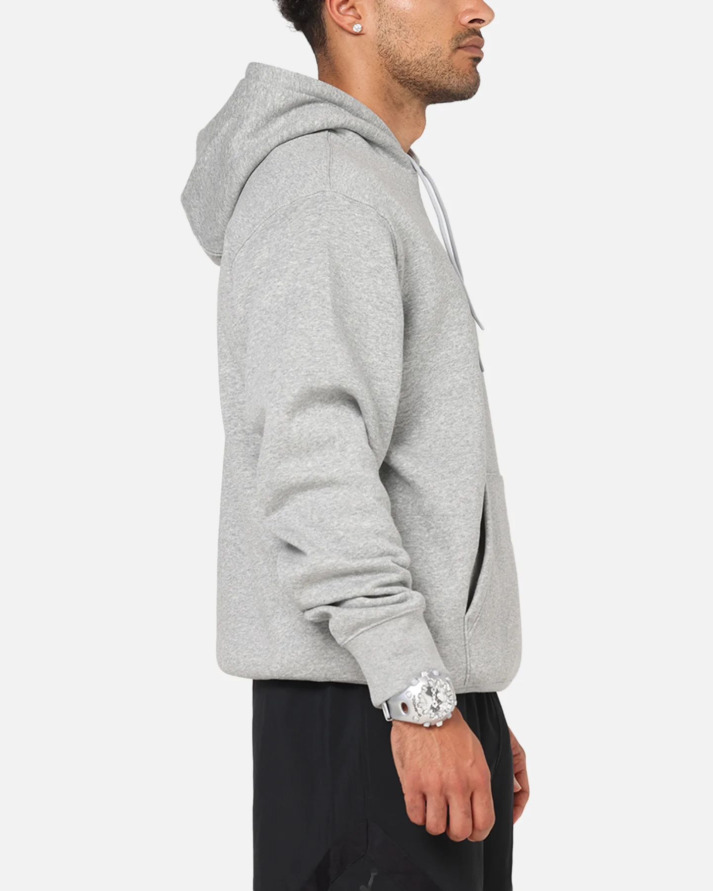 Nike Club Pullover Fleece Hoodie Dark Grey Heather - Image 4