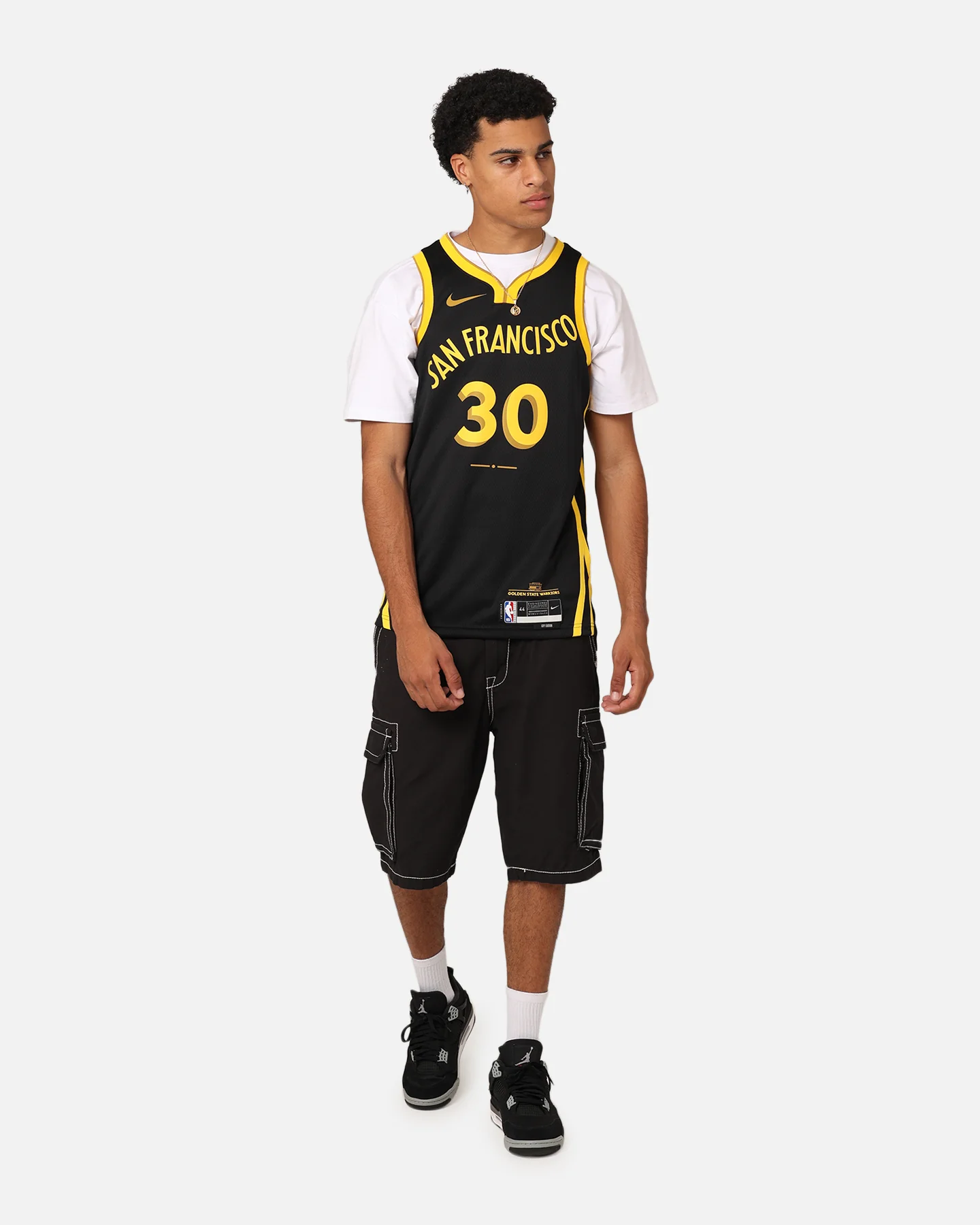 Nike Golden State Warriors Steph Curry Dri-FIT Swingman Jersey Black - Image 3
