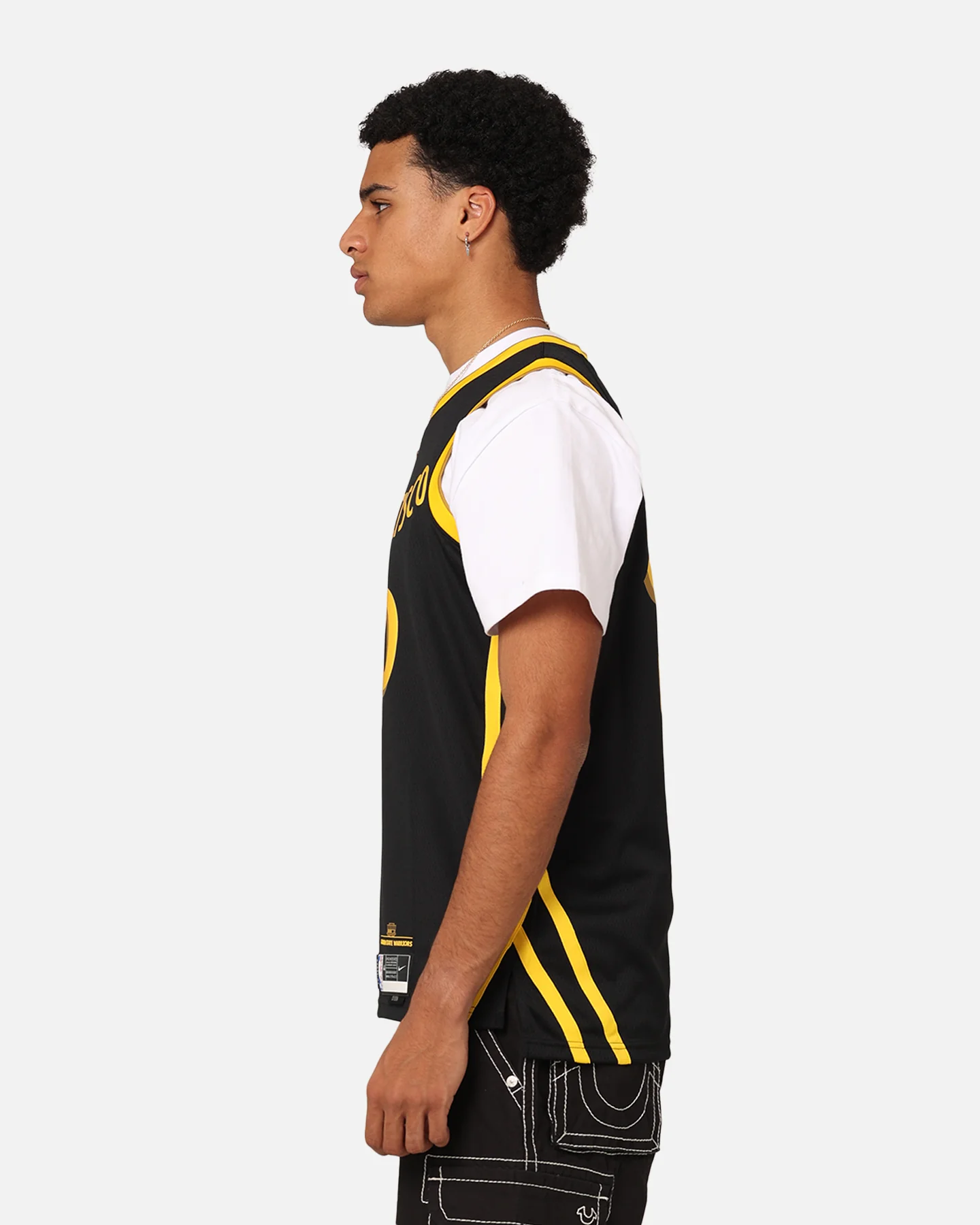 Nike Golden State Warriors Steph Curry Dri-FIT Swingman Jersey Black - Image 7
