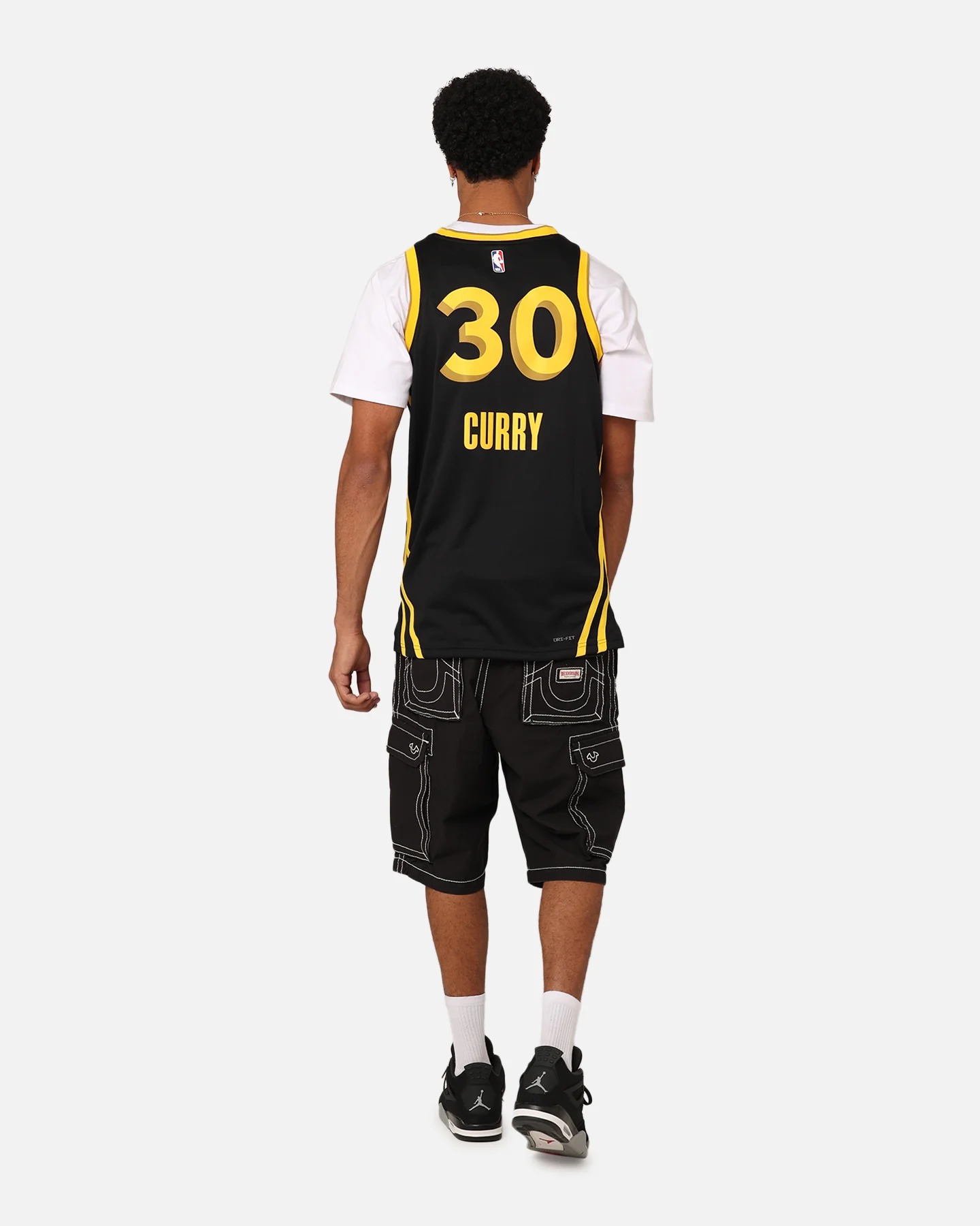 Nike Golden State Warriors Steph Curry Dri-FIT Swingman Jersey Black - Image 8