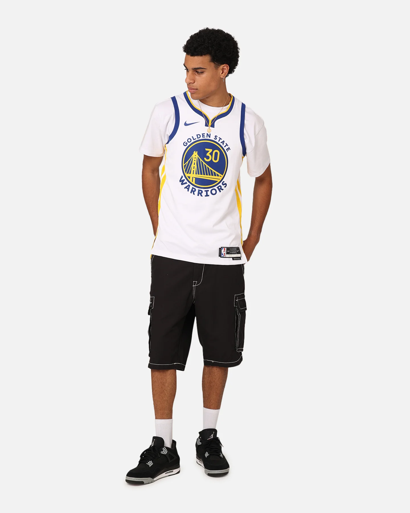 Nike Golden State Warriors Steph Curry Dri-FIT Swingman Jersey White - Image 3