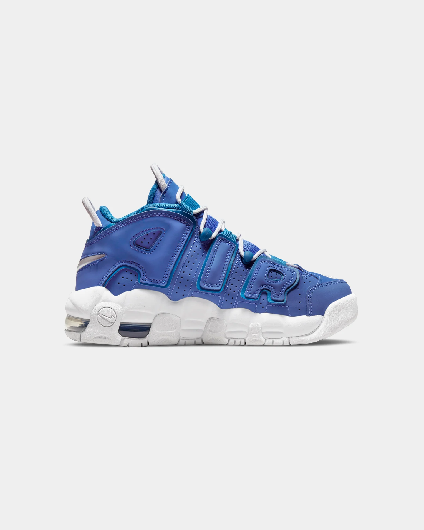 Nike Kid's Air More Uptempo (GS) Medium Blue/White/Battle Blue - Image 4
