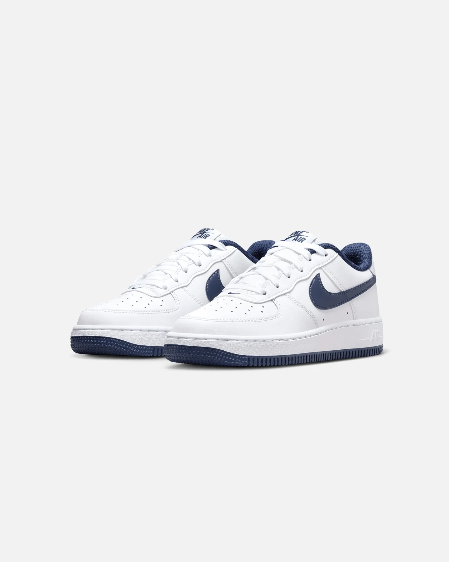 Nike Kids' Air Force 1 (GS) White/Midnight Navy - Image 2