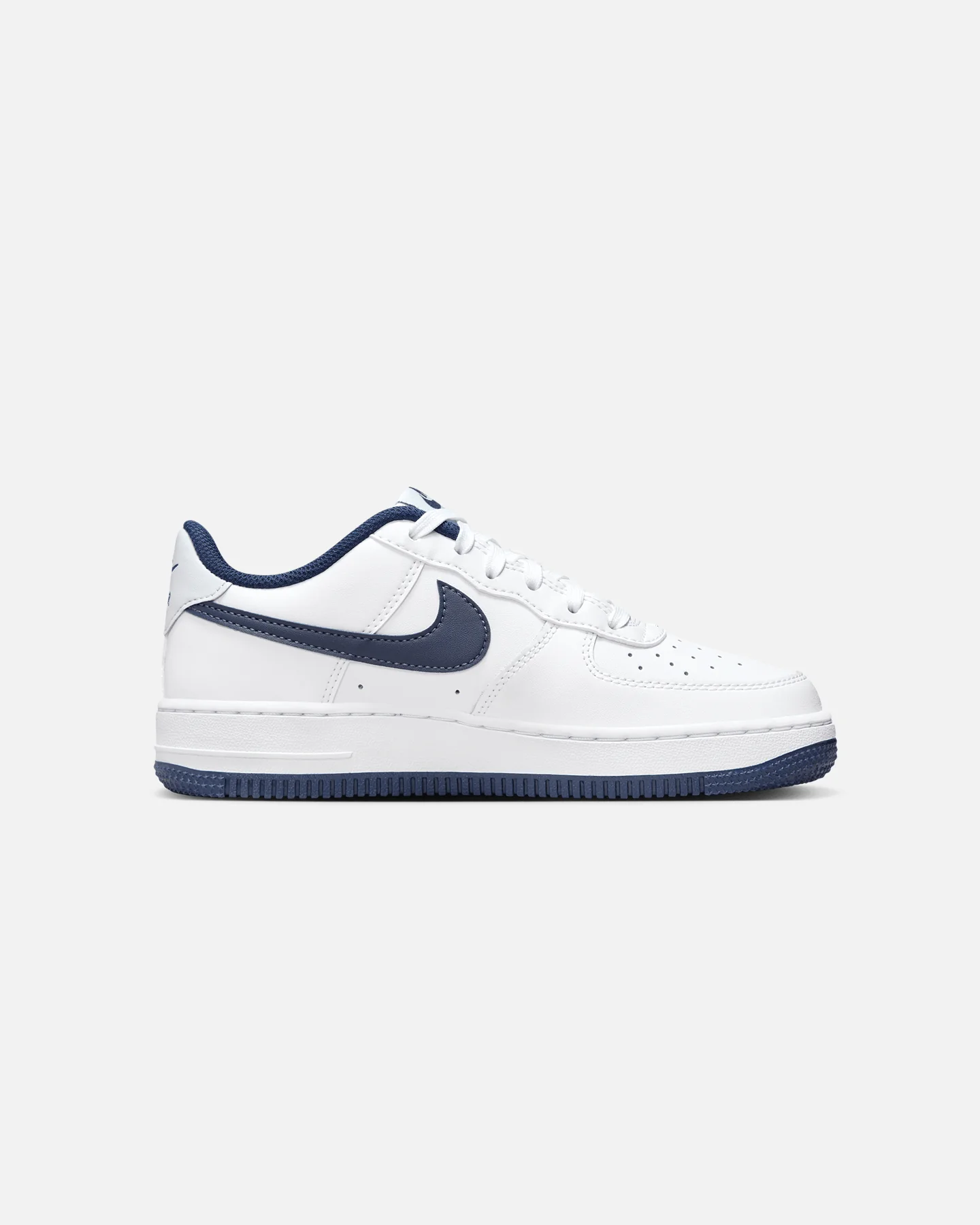 Nike Kids' Air Force 1 (GS) White/Midnight Navy - Image 4