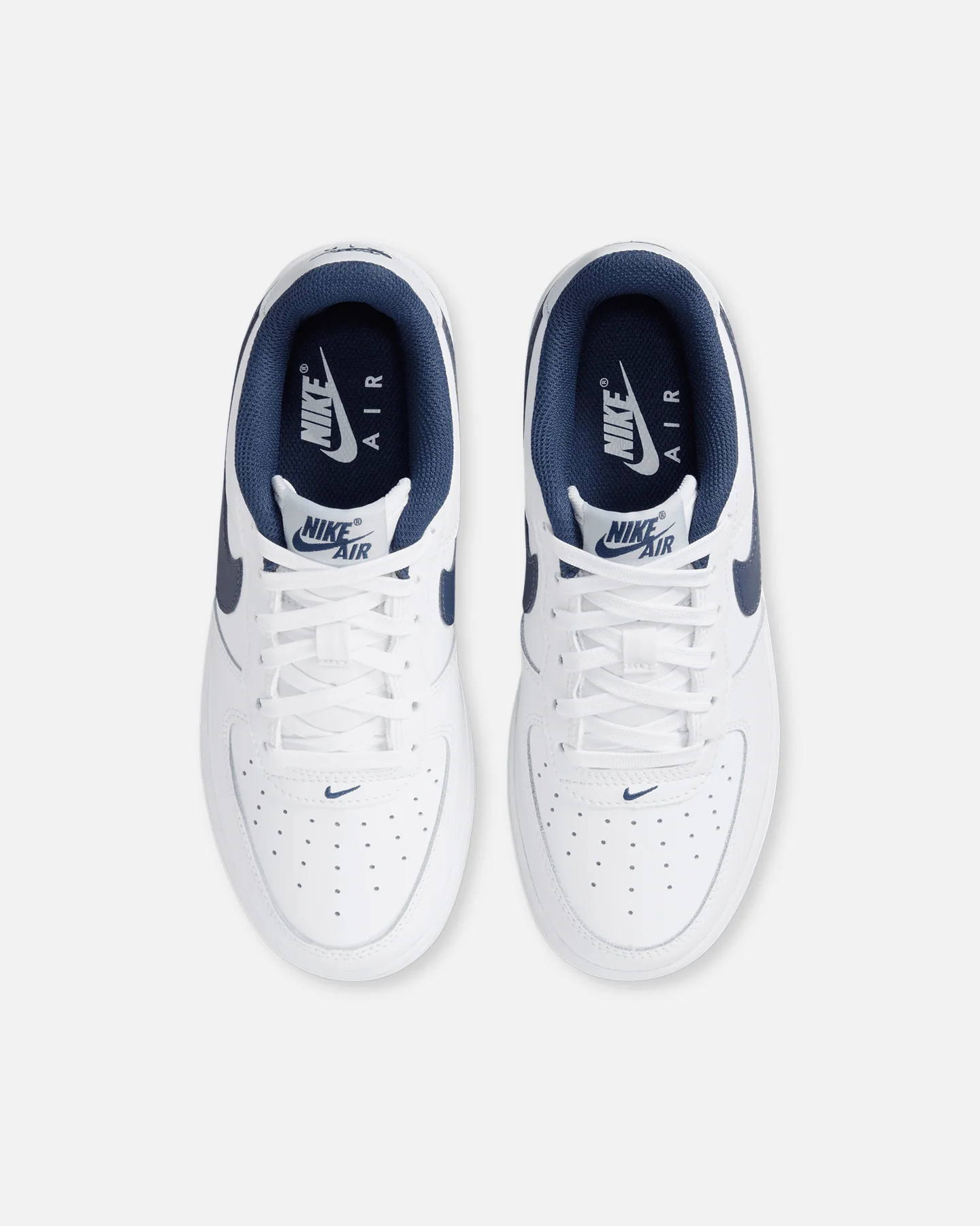 Nike Kids' Air Force 1 (GS) White/Midnight Navy - Image 7