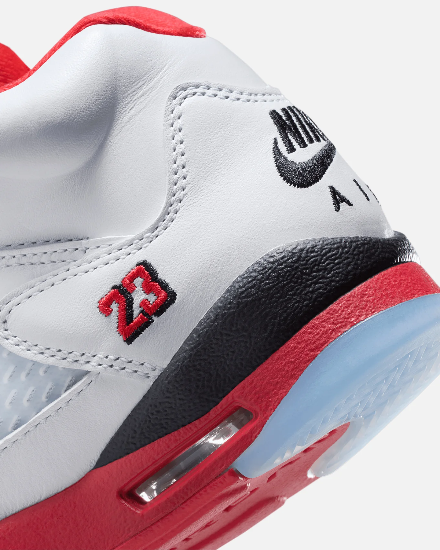 Nike Kids' Air Jordan 5 Retro OG "Fire Red" (GS) White/Fire Red - Image 8
