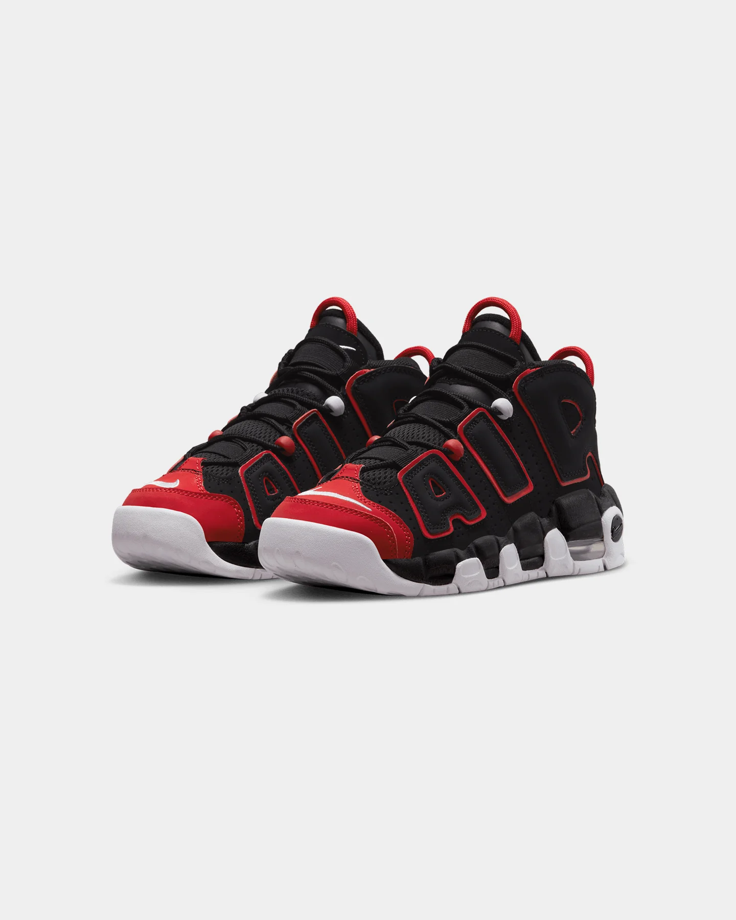 Nike Kids' Air More Uptempo (GS) Black/White-University Red - Image 2