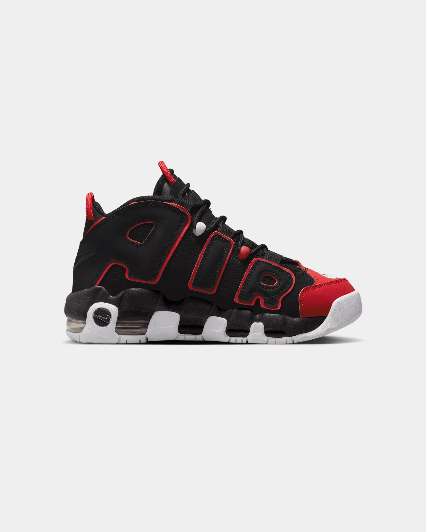 Nike Kids' Air More Uptempo (GS) Black/White-University Red - Image 4