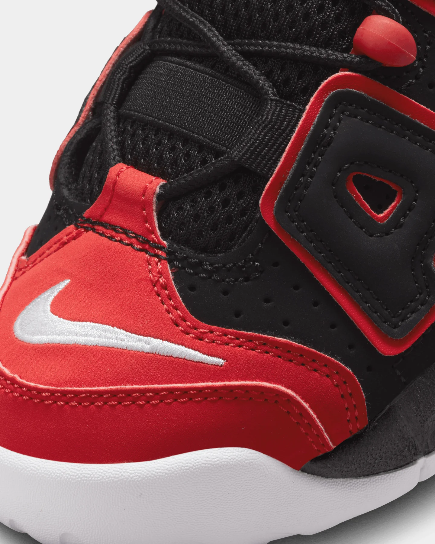 Nike Kids' Air More Uptempo (GS) Black/White-University Red - Image 6